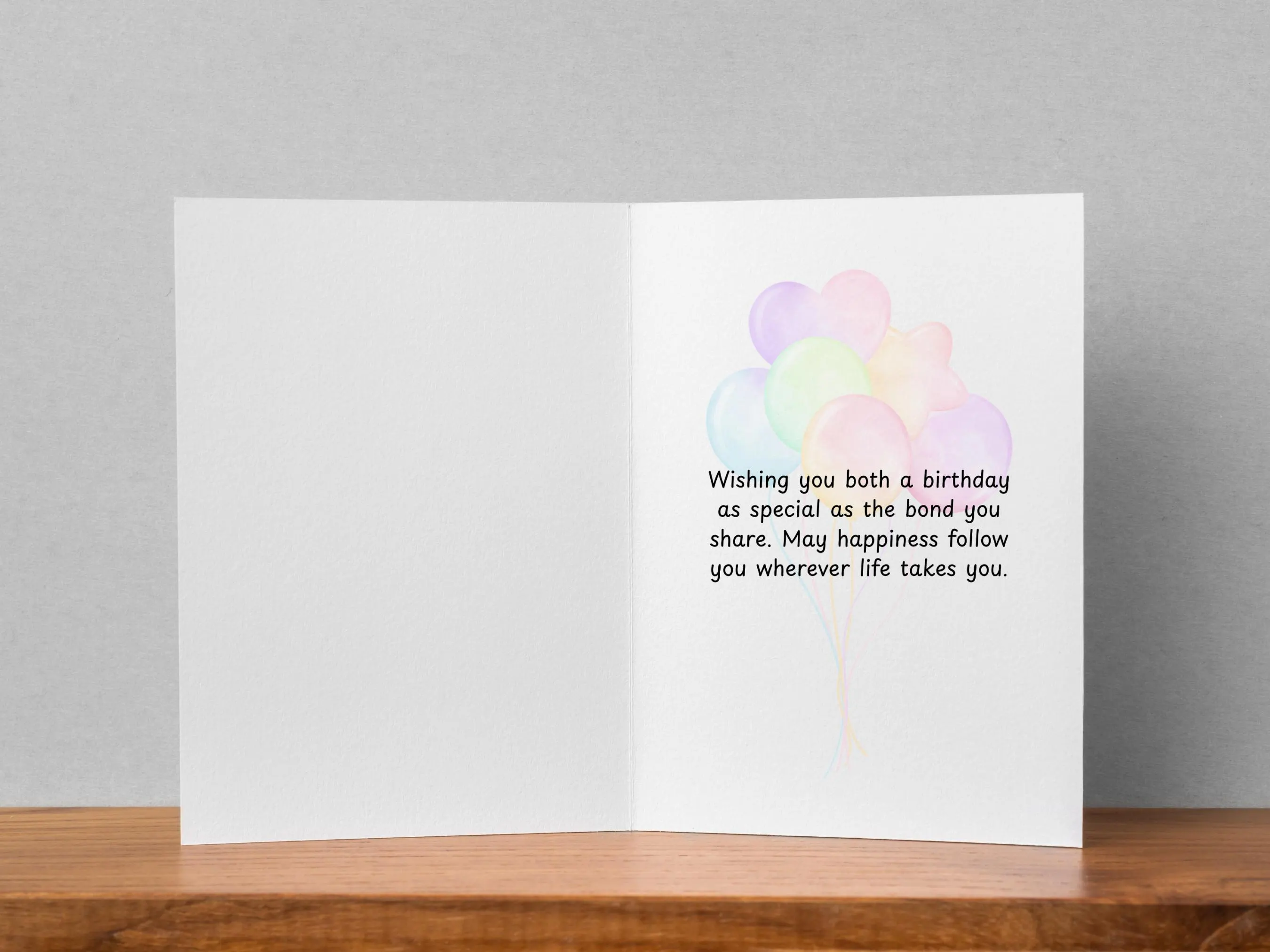 Personalized Twins Boy Girl Birthday Greeting card Twin siblings bday cards with custom name and inside name option - image 2