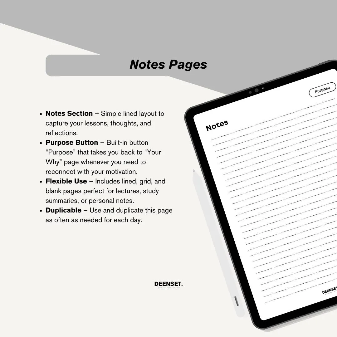 Student Planner, Digital Academic Planner, College Planner, Study Planner, Undated GoodNotes iPad Planner, School Planner, Muslim Study Plan - image 5