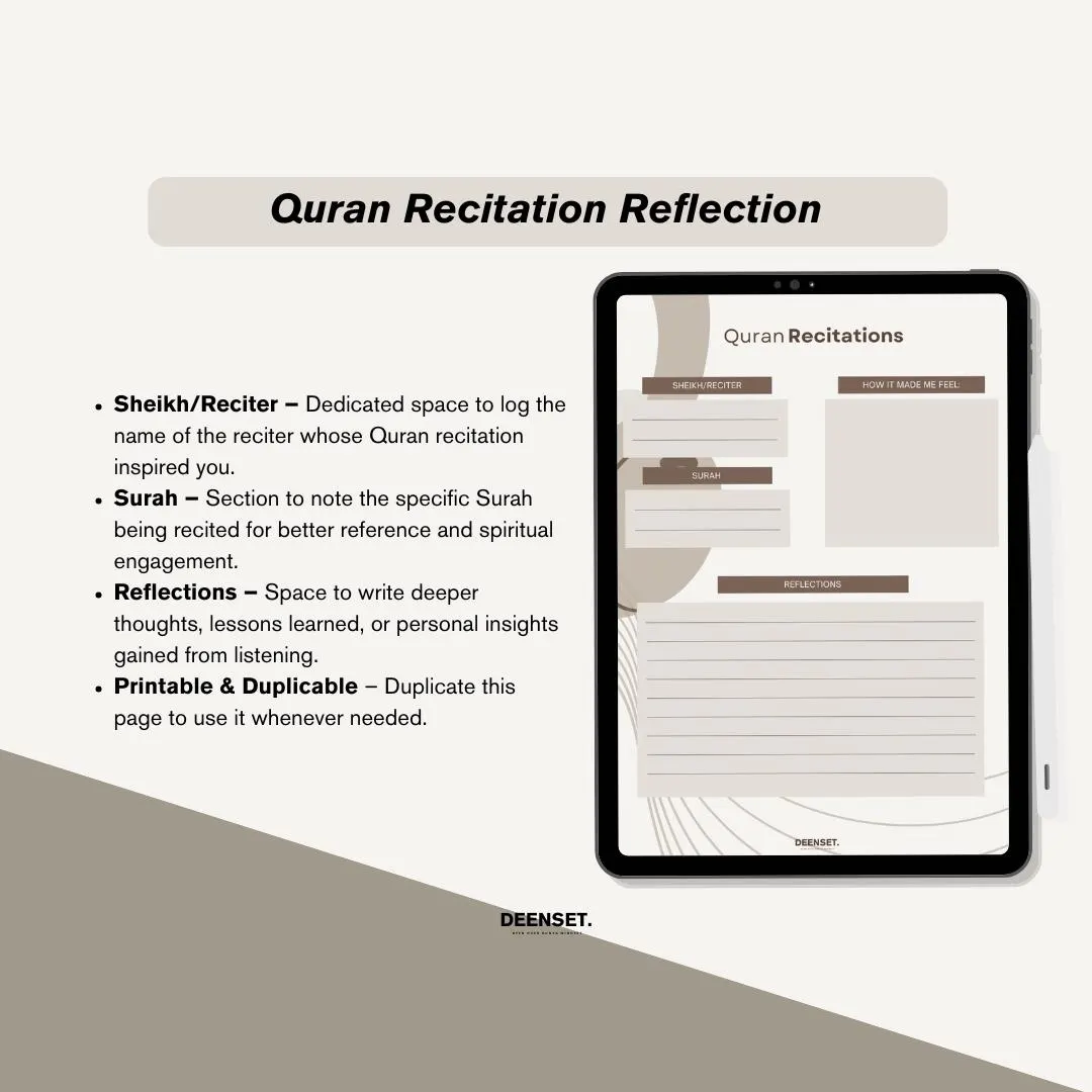 Quitting Music Tacker, Quran Journaling, Quran Reflection, Printable PDF - image 5
