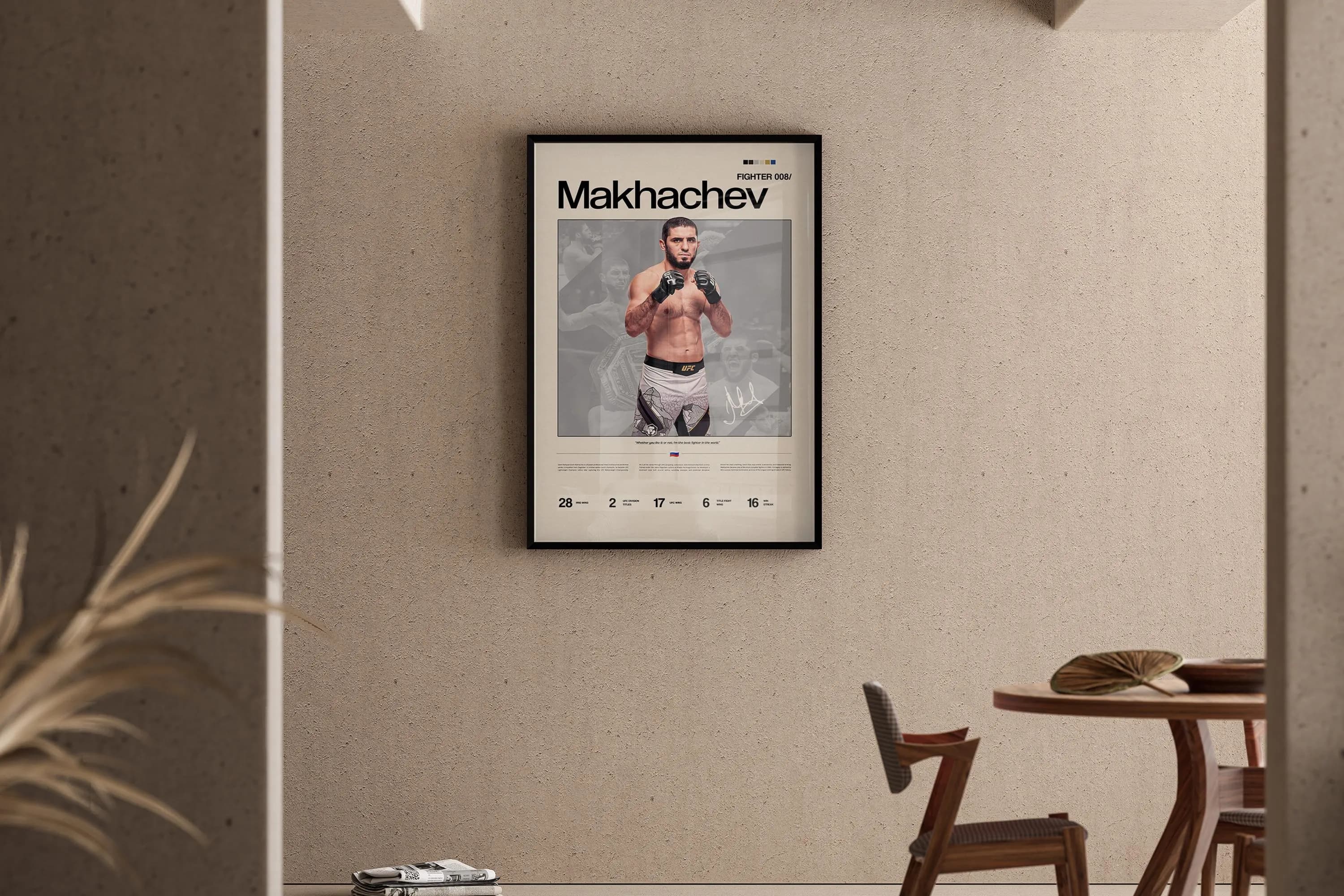 Islam Makhachev Poster, UFC Inspired MMA Wall Art, Fighter Legacy Print, Combat Sports Poster, Gym Wall Decor Gift - image 3