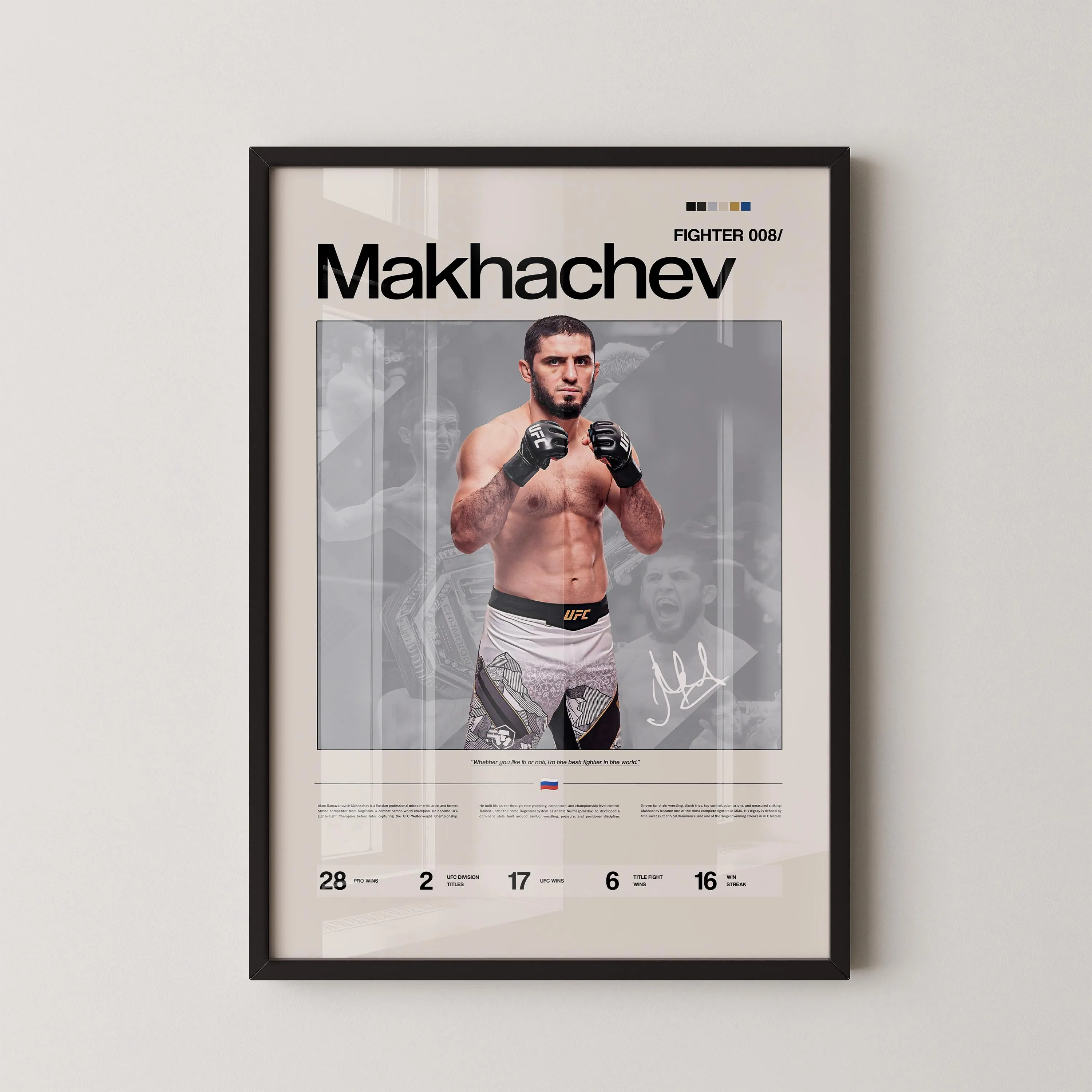 Islam Makhachev Poster, UFC Inspired MMA Wall Art, Fighter Legacy Print, Combat Sports Poster, Gym Wall Decor Gift