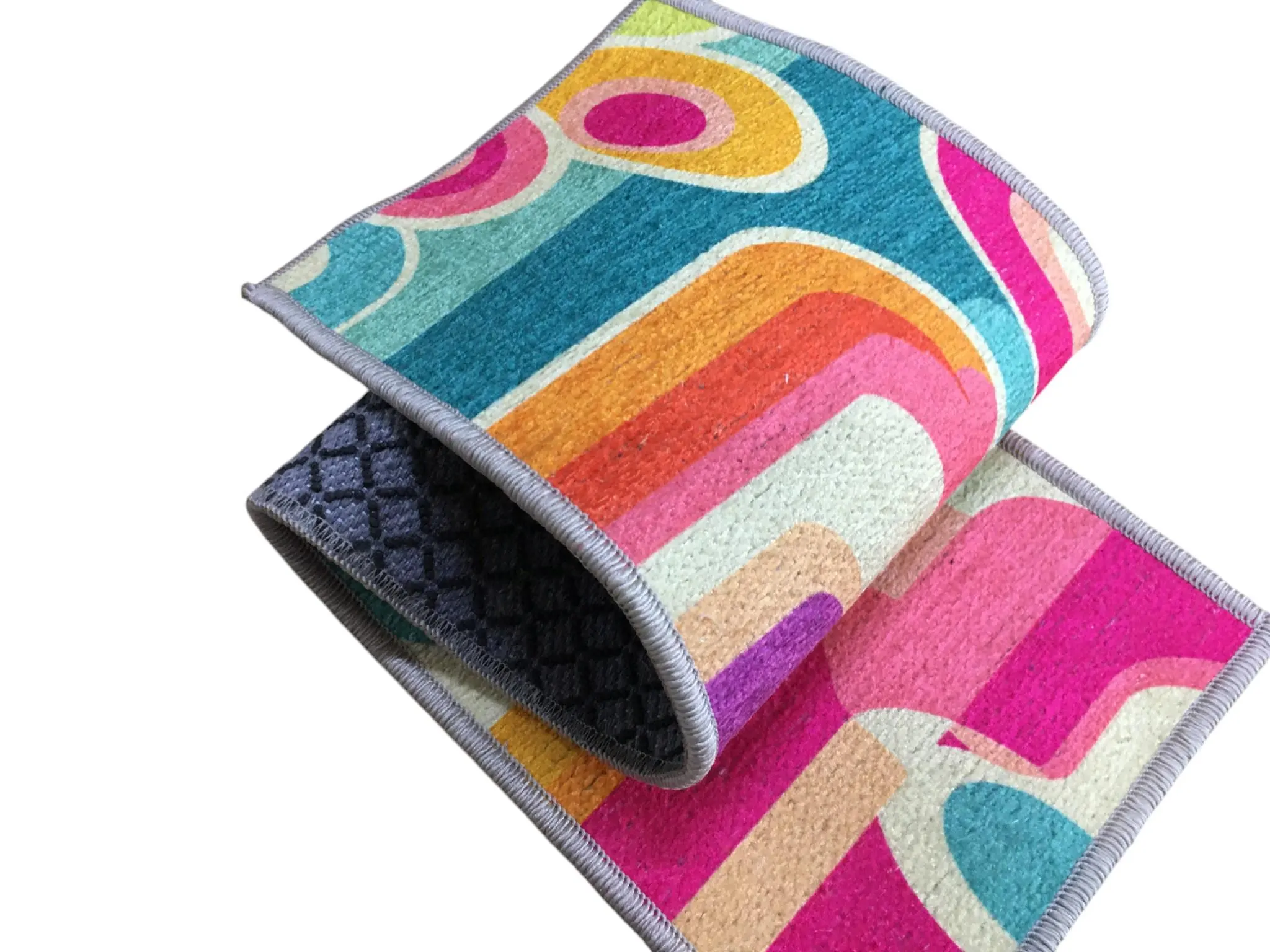 Kitchen stair treads, Pop color stair rug, Abstract design rug, Fade resistant rug, Non slip step covering, Artistic design mat, RB-198
