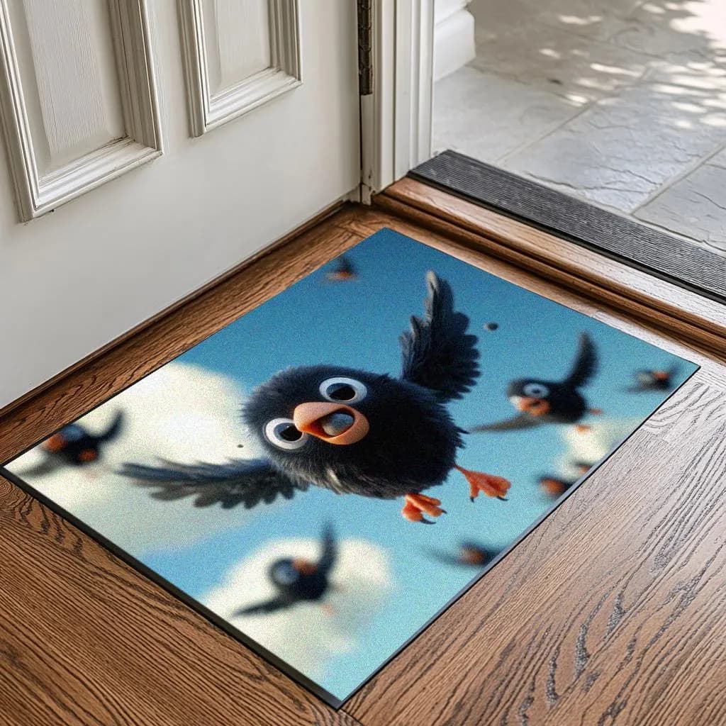 Funny handmade doormat, washable non slip chenille rug, Custom size available, durable woven door mat for indoor outdoor, 16x24 to 24x36 T-1