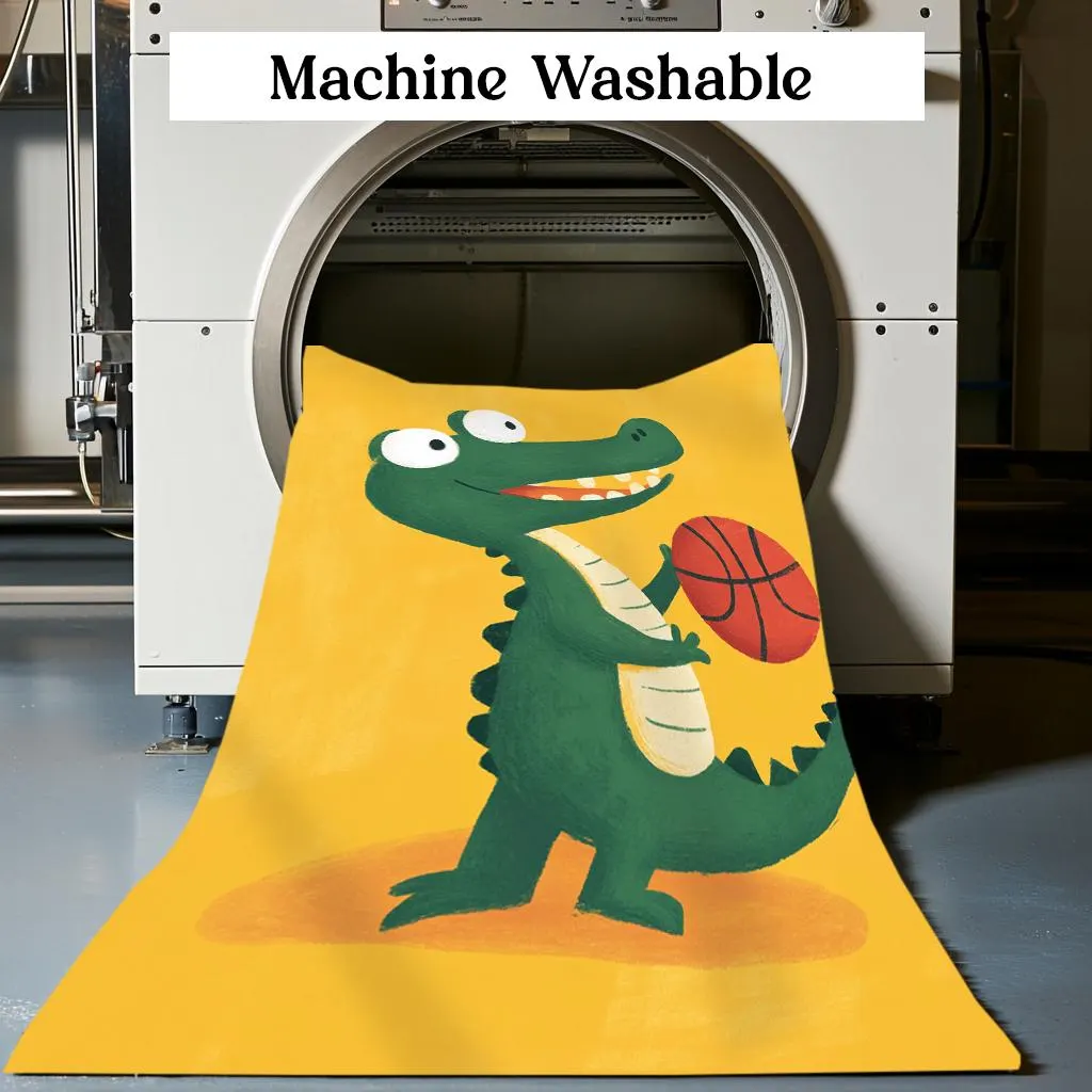 Yellow rug, Crocodile print rug, Sporty rug, Boy room rug, Front door rug, Housewarming rug, Washable rug, Anti slip back rug, RB-1142