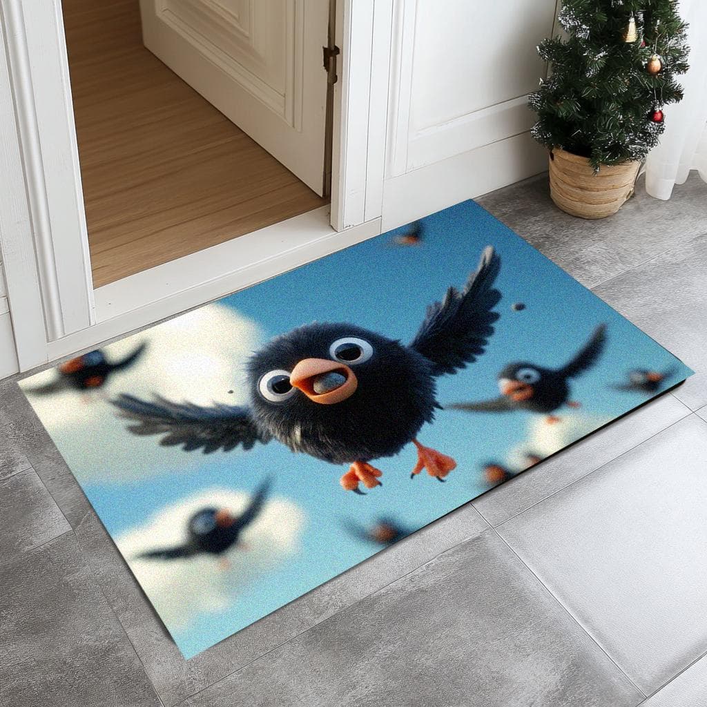 Funny handmade doormat, washable non slip chenille rug, Custom size available, durable woven door mat for indoor outdoor, 16x24 to 24x36 T-1