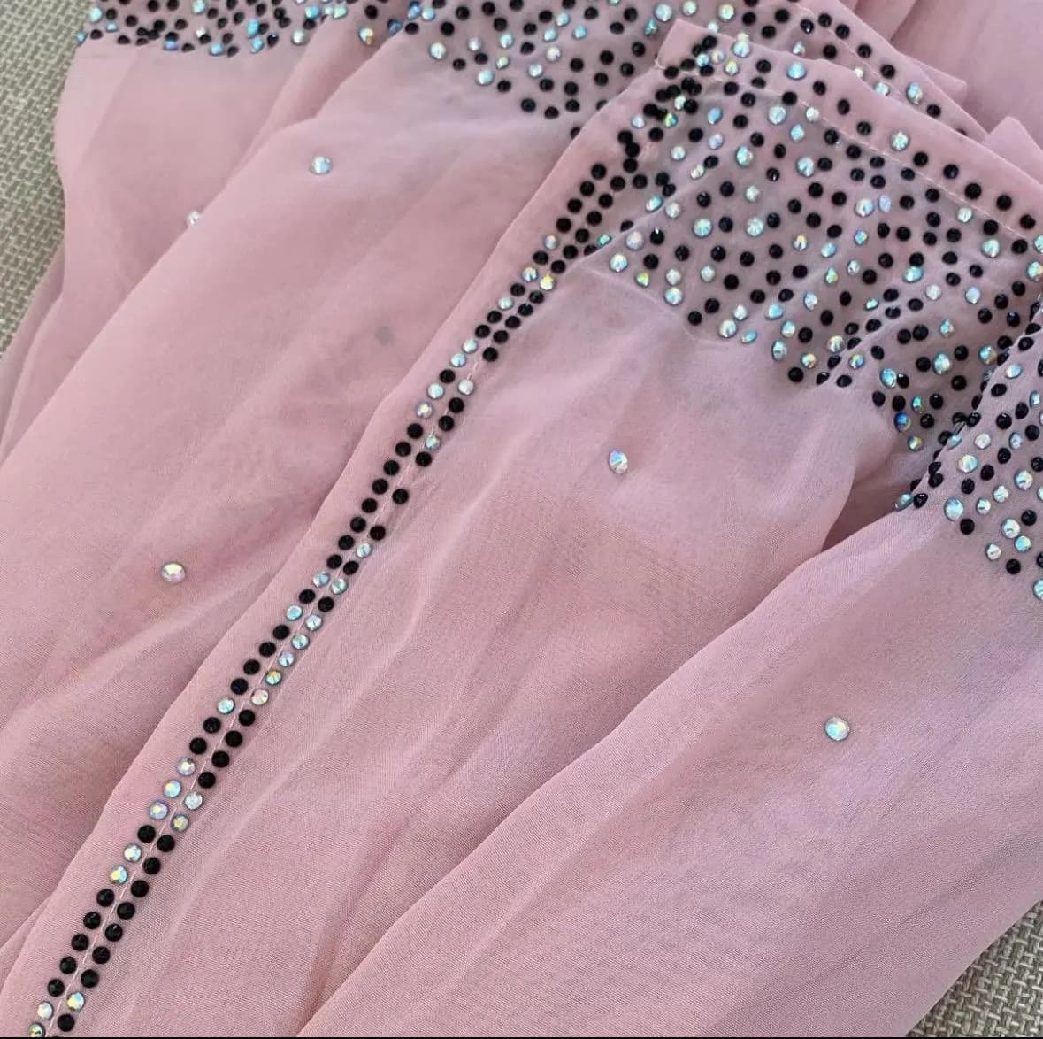 Luxury Chiffon Abaya with Gemstones: 4-Piece Occasion Dress - image 2