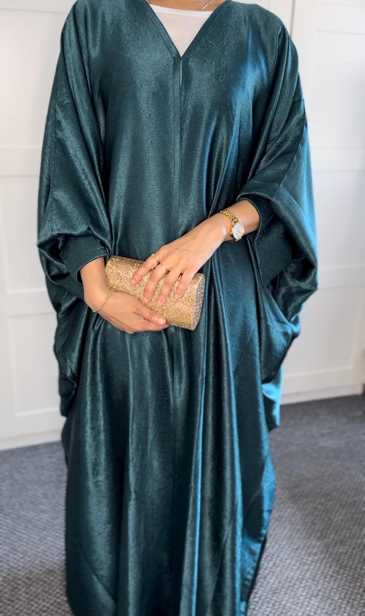 Luxury Batwing Abaya with Matching Hijab - Modest Dress Eid Outfit, Kaftan Butterfly - image 4