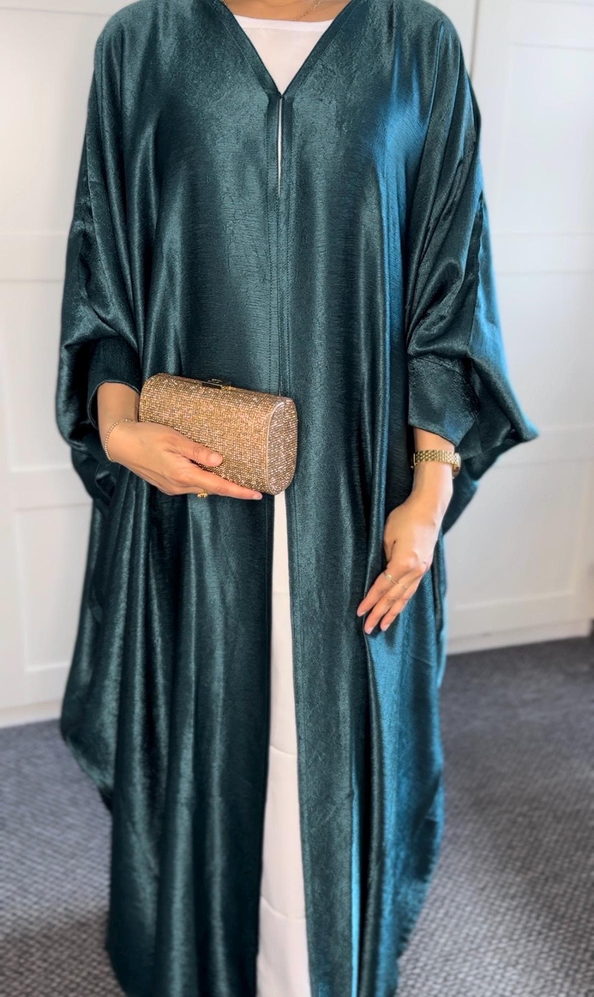 Luxury Batwing Abaya with Matching Hijab - Modest Dress Eid Outfit, Kaftan Butterfly - image 2