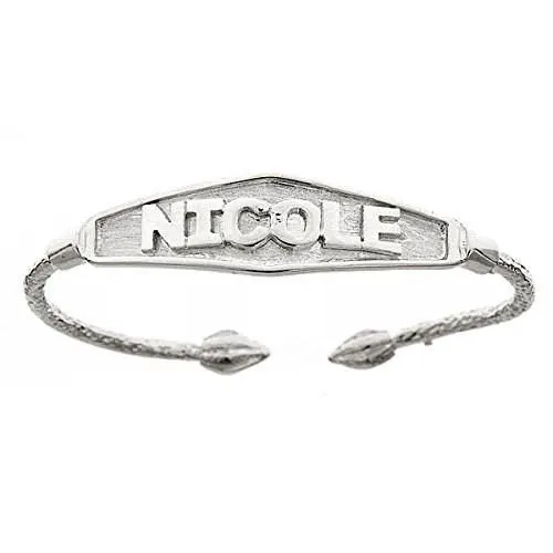 Personalized Baby Bangle, .925 Sterling Silver Name Bracelet, Handmade