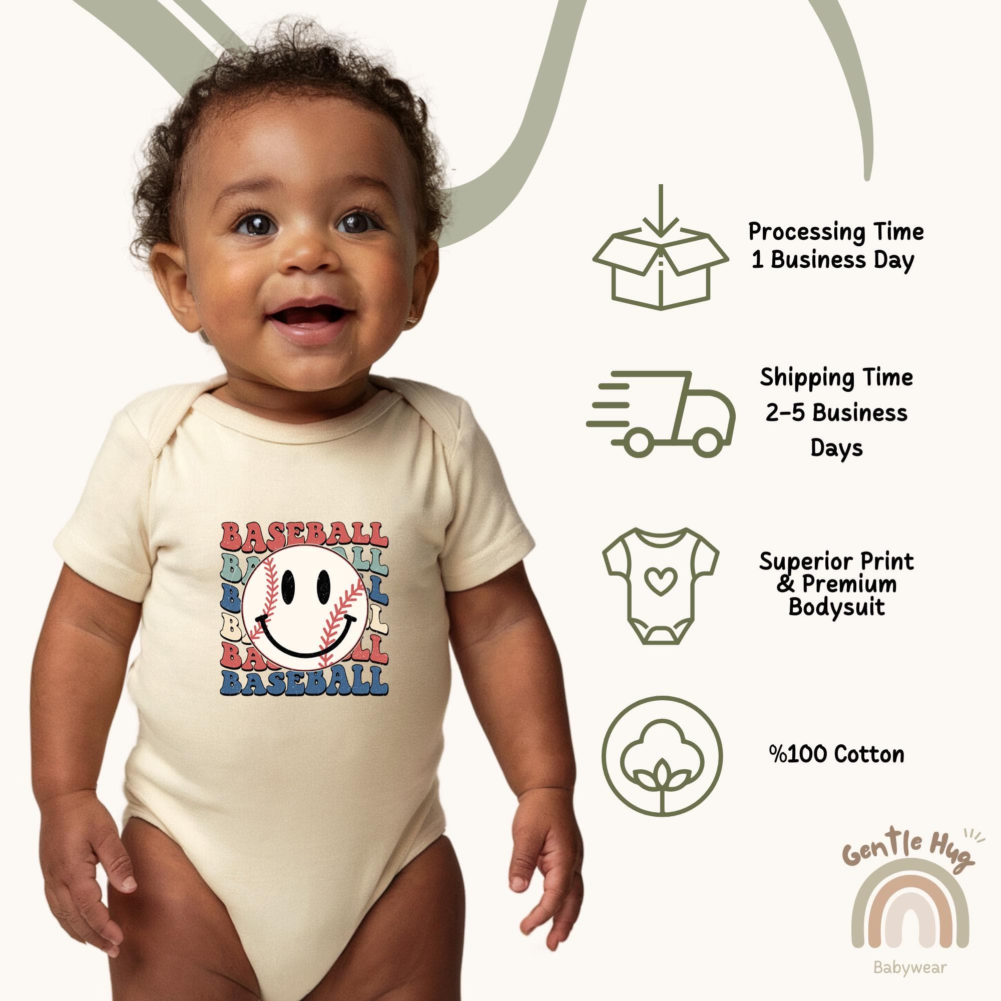 Retro Baseball Apparel - Funny Baseball Bodysuit - Cute Natural Apparel - Take Me Out To The Ball Game Day Baby Apparel - Newborn Baby Gift - image 3