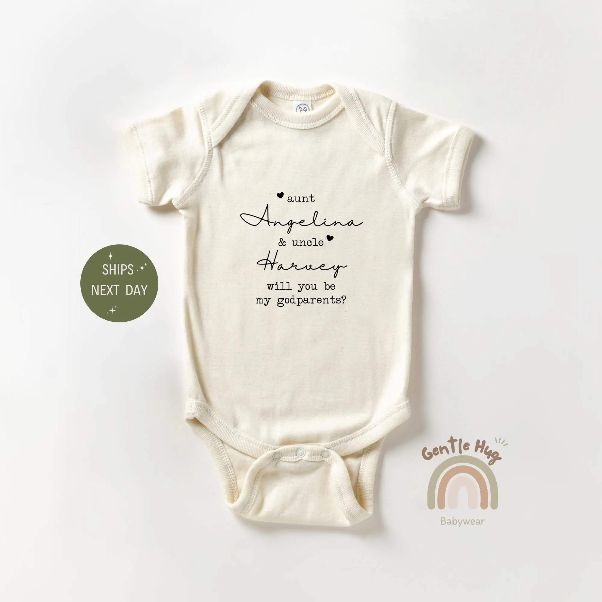 Custom Godparents Apparel, Godparents Baby Bodysuit, Aunt And Uncle Will You Be My Godparents Apparel, Announcement Baby Apparel, Baby Gift