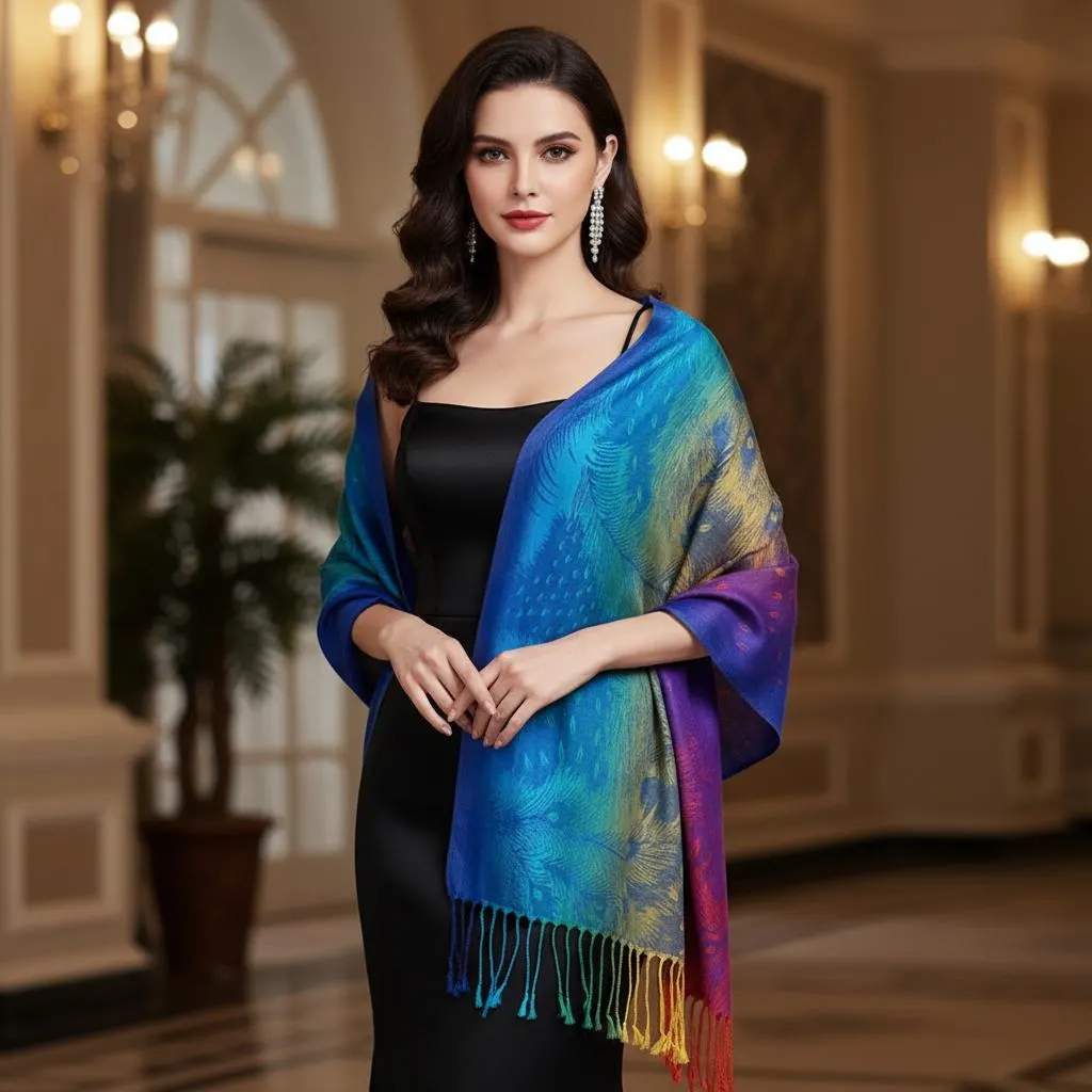Women’s Ethnic Style Tassel Scarf | Long Cotton-Twill Look Shawl | Lightweight All-Season Wrap - image 4