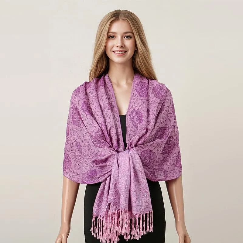 Paisley Pashmina Scarf, Floral Jacquard Shawl for Weddings, Lightweight Boho Wrap, Elegant Evening Pashmina, Soft Gift for Her - image 4