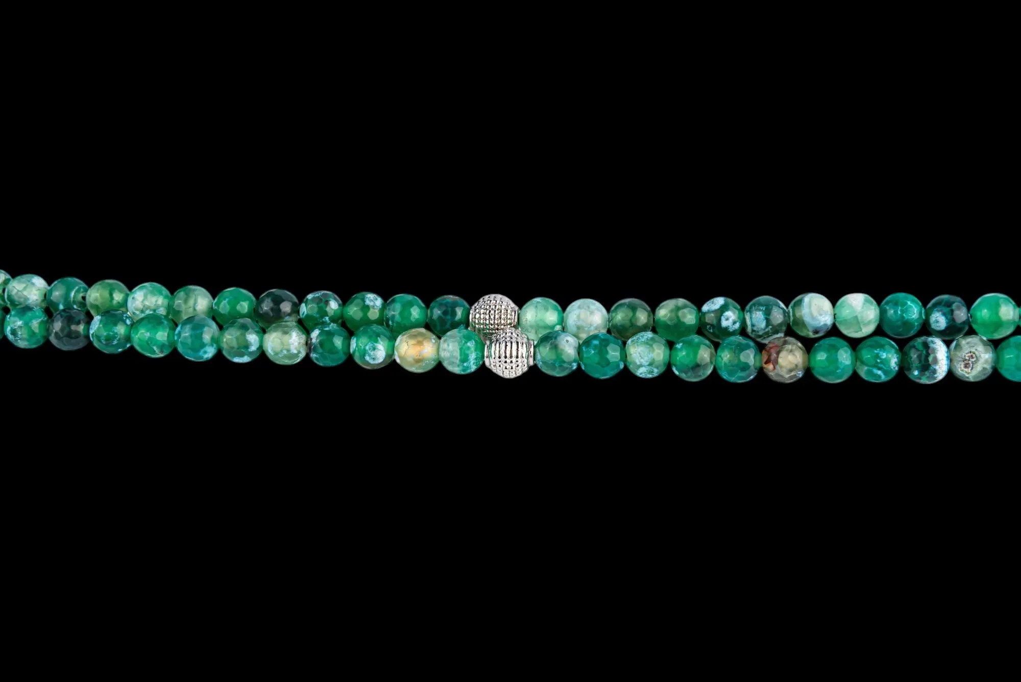 Green Aqeeq Agate Tasbeeh; 99 Count Islamic Misbaha; Silver-Plated Pendant; Dhikr Prayer Beads; Ramadan Eid Gift; Muslim Gift - image 3