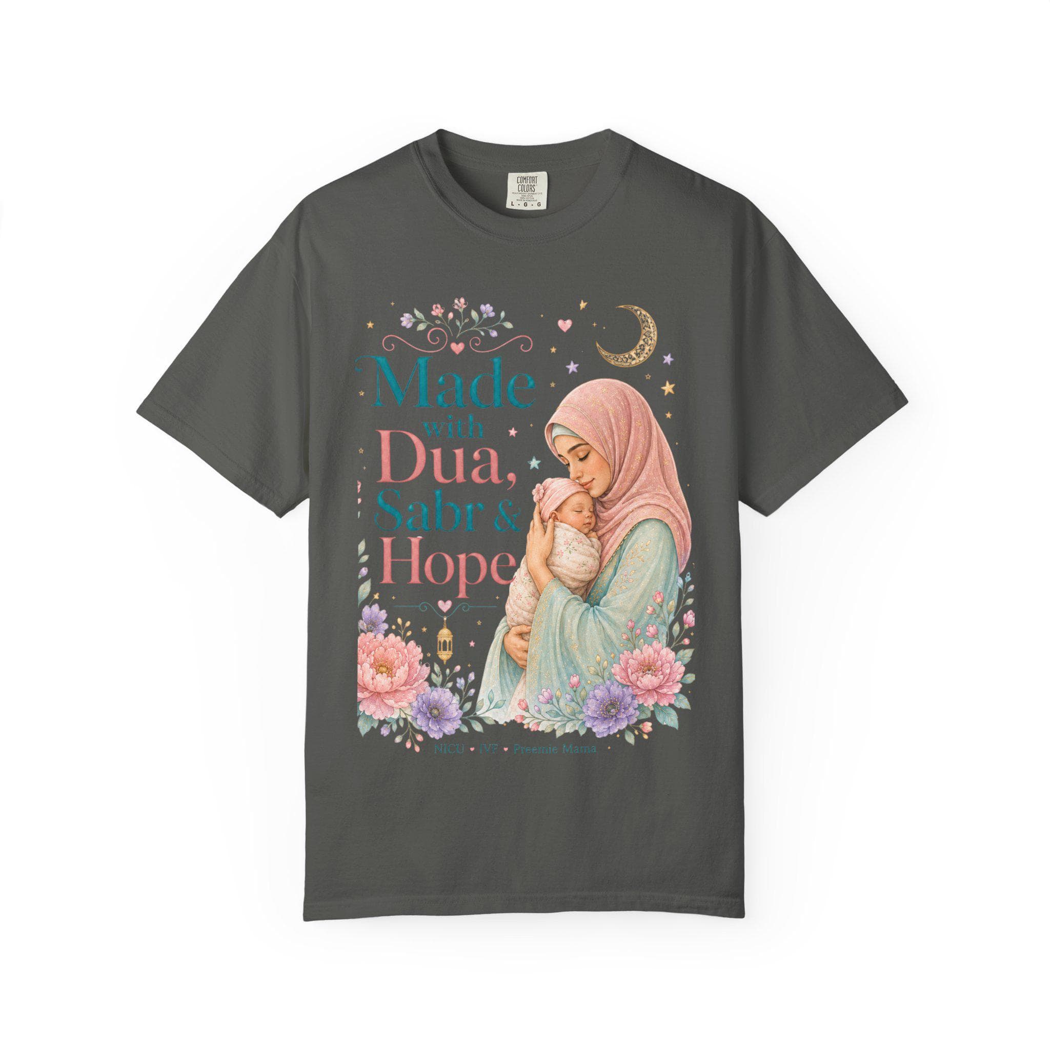 Muslim Mom Comfort Tee for Preemie Mamas, dua sabr hope print, IVF and NICU support shirt, thoughtful gift, unisex fit, Preemie rainbow baby - image 5