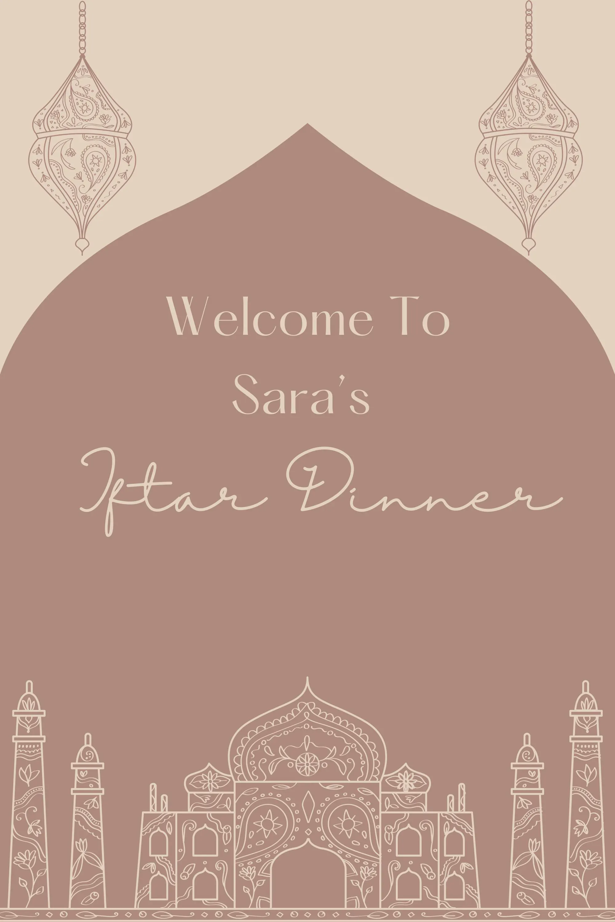 Iftar Dinner Welcome Sign Template: Minimalist Ramadan Poster (Digital Download) - image 3