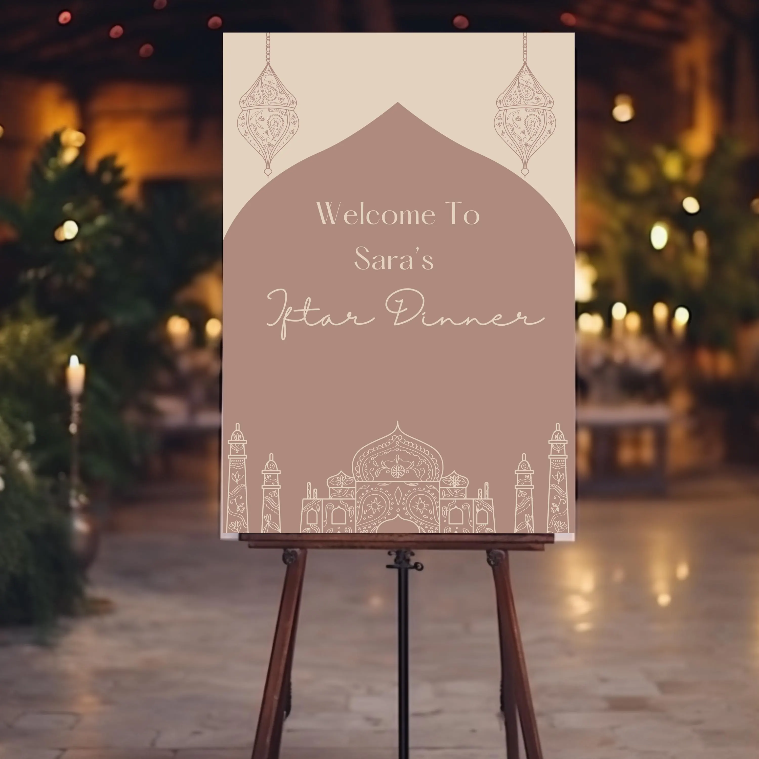 Iftar Dinner Welcome Sign Template: Minimalist Ramadan Poster (Digital Download) - image 2