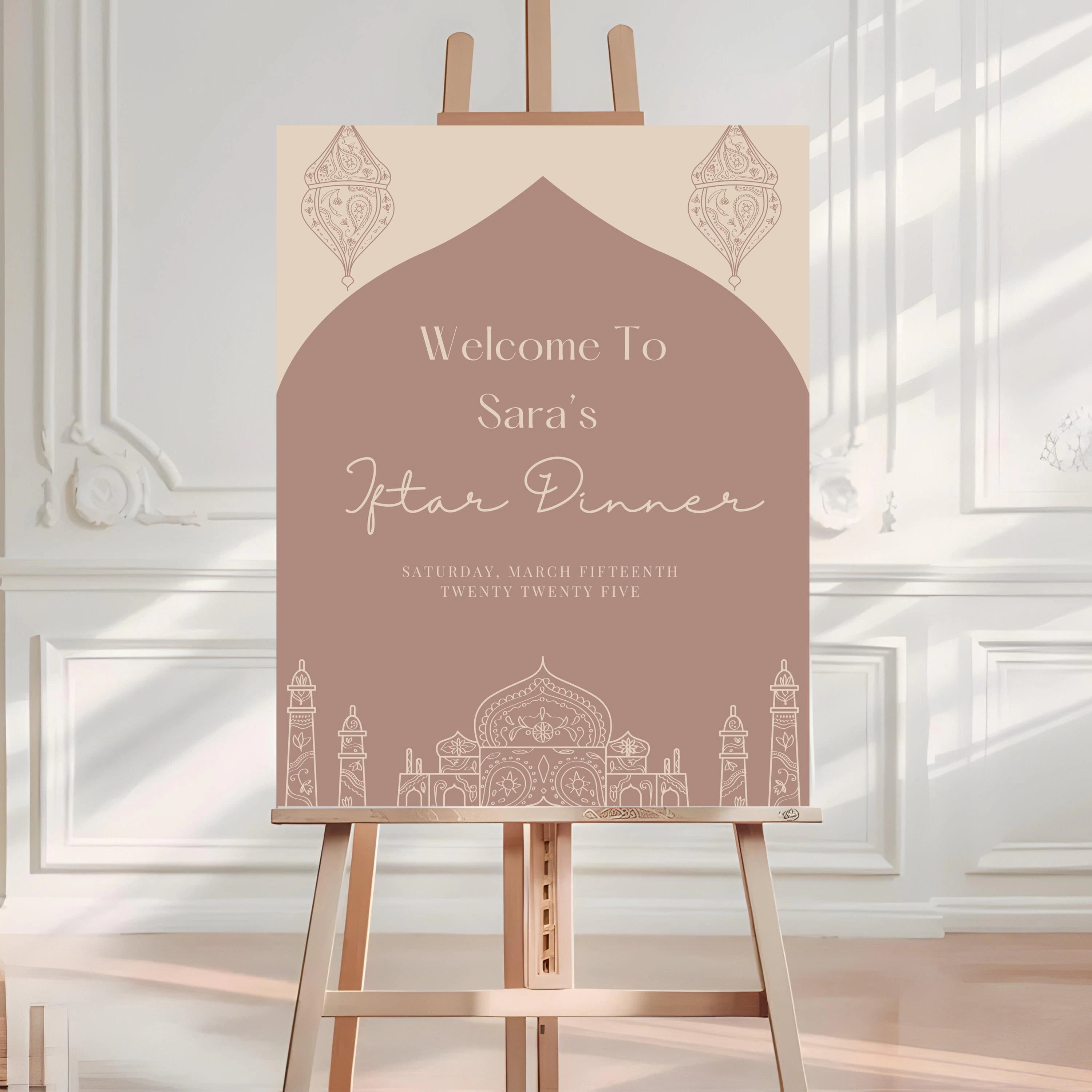 Iftar Dinner Welcome Sign Template: Minimalist Ramadan Poster (Digital Download)