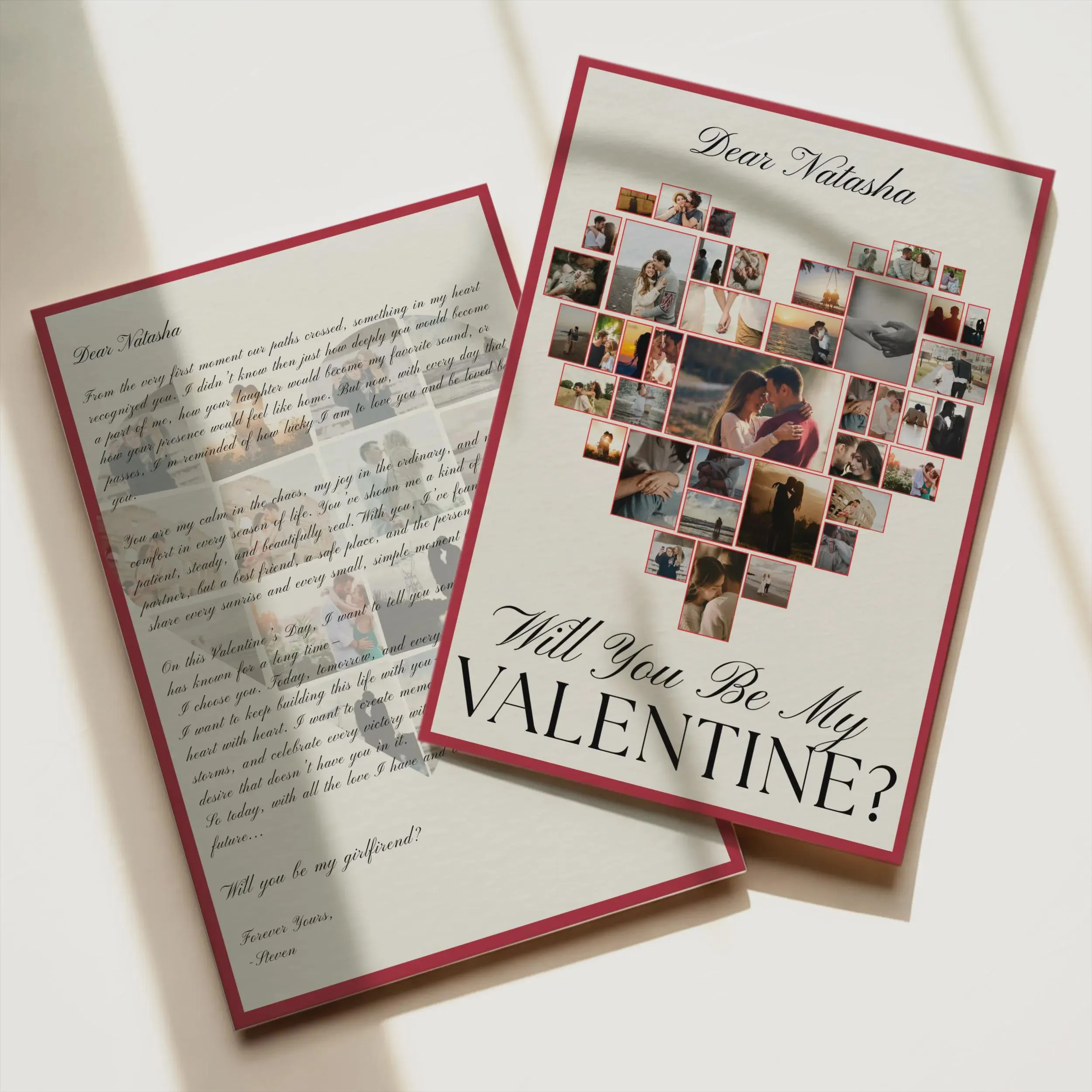 Will You Be My Valentine Card Template, Editable Valentine Proposal Card, Custom Love Letter Keepsake (Digital Download, Canva)