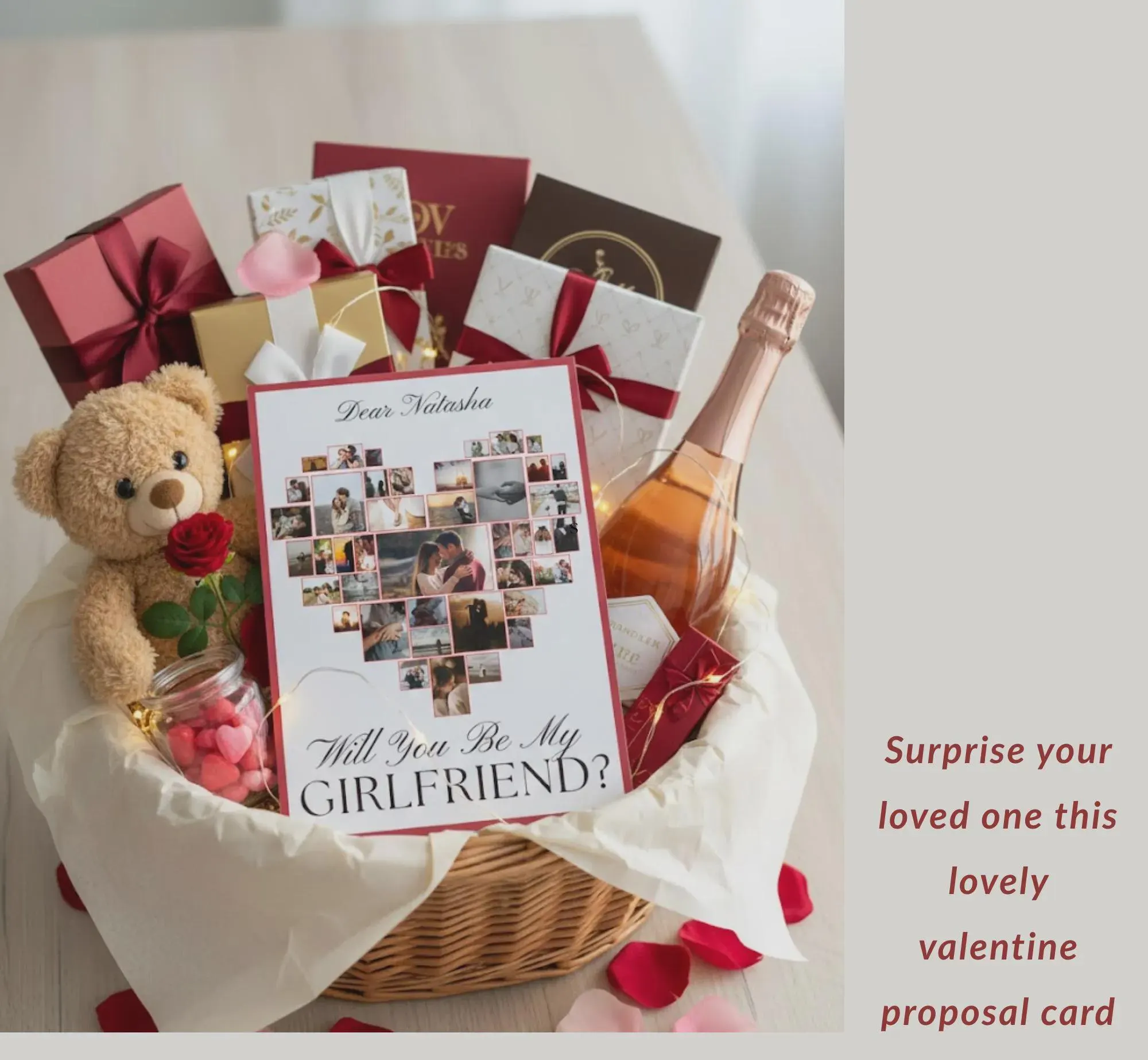 Will You Be My Valentine Card Template, Editable Valentine Proposal Card, Custom Love Letter Keepsake (Digital Download, Canva) - image 4