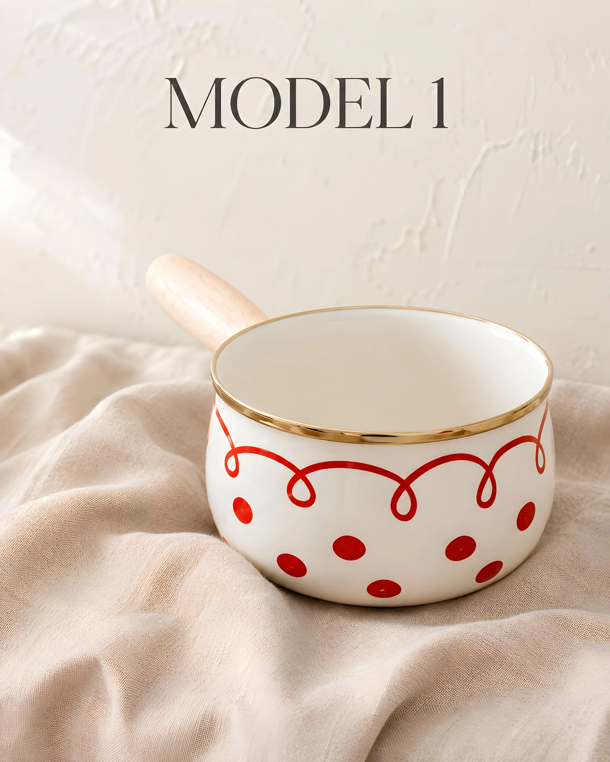 Hand-Painted Enamel Saucepan, Turkish Milk Pot, Rustic Farmhouse Kitchen Decor - image 3