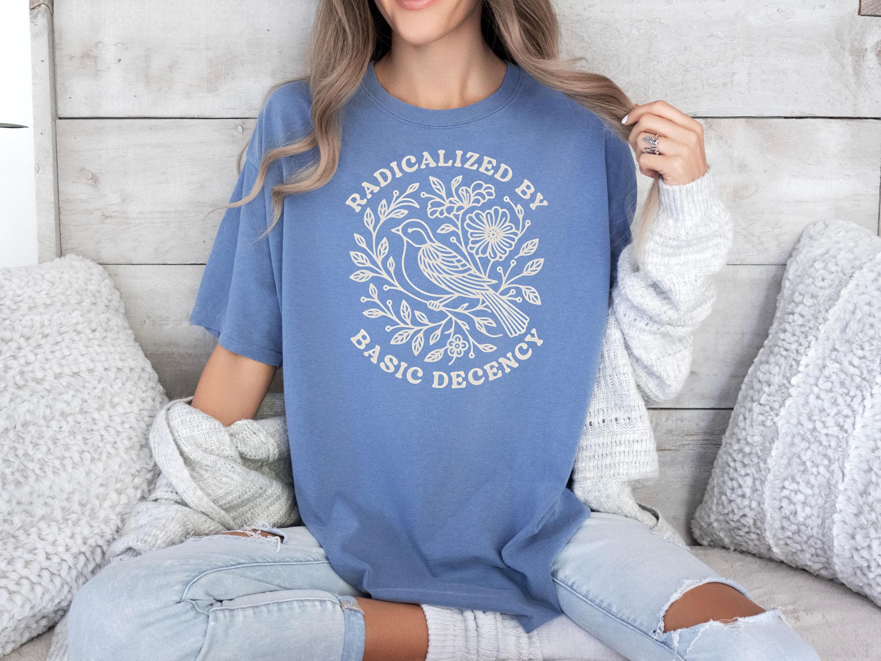 Floral Bird DTF Transfer, Radicalized by Basic Decency, Iron On - image 5