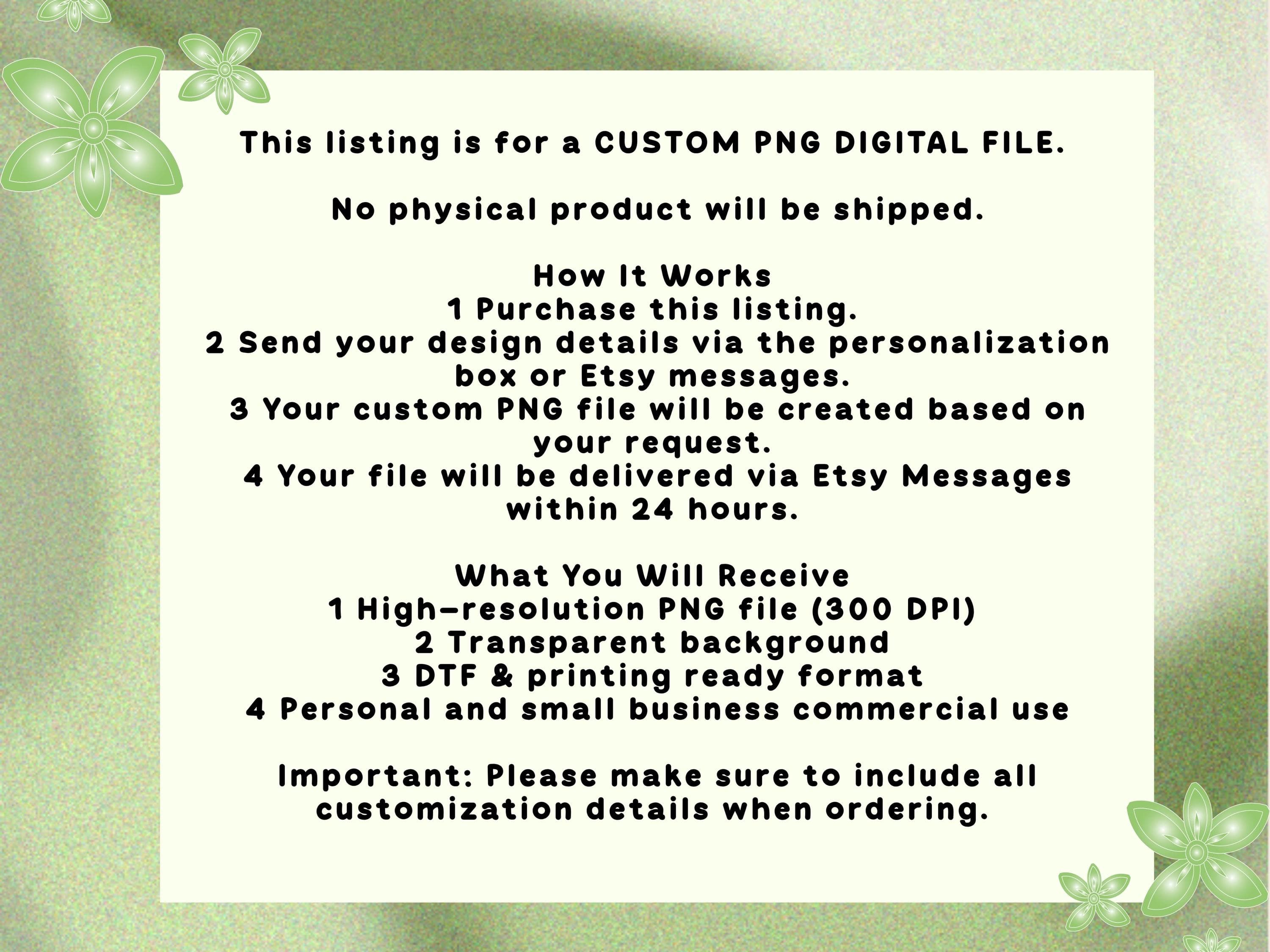 Custom PNG Design, Transparent Background, Commercial Use (Digital Download) - image 3