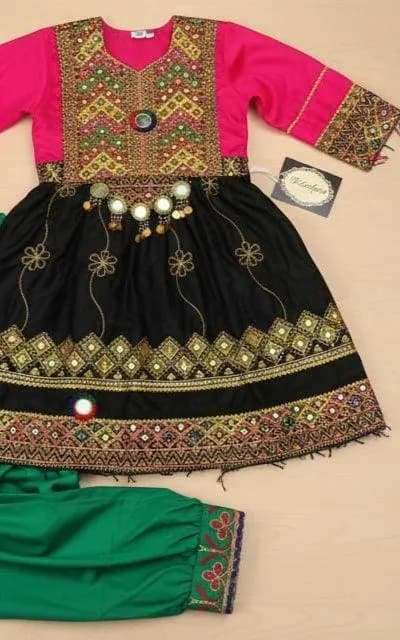 Girls Afghani Stitched Shalwar Kameez: Traditional Party Frock, kids ethnic frock shalwar - Handmade dress for 5 to 7 years girl, toddlers - image 3