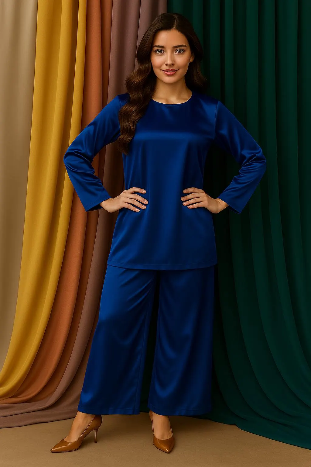 Satin Silk Loungewear Dress for Women - Comfy Casual Home Dress - Relaxed fit women's dresses - image 3