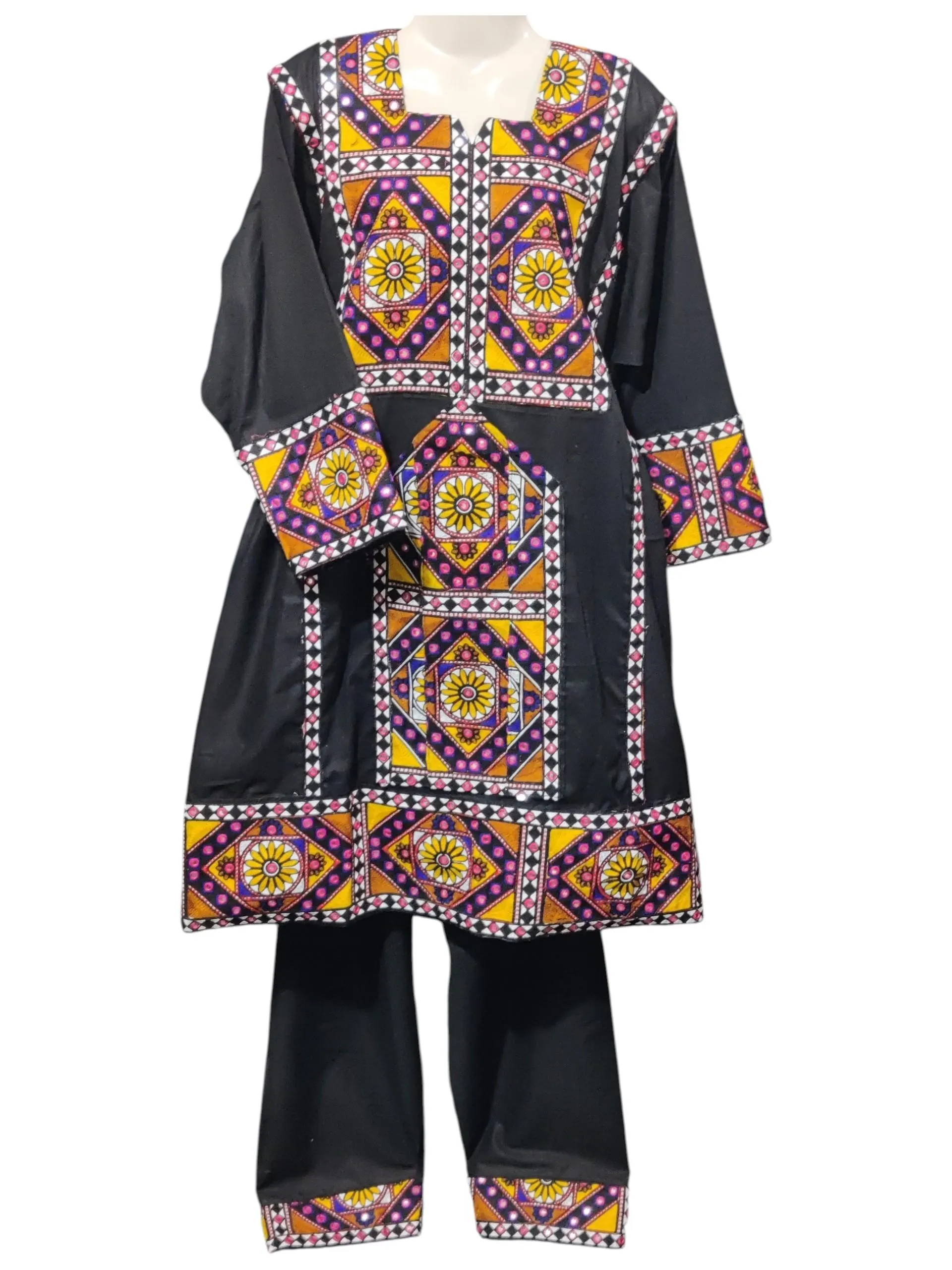 Handmade Embroidered Balochi Traditional Dress For Women - Handmade Afghan Partywear Tribal Kuchi Outfit - image 4