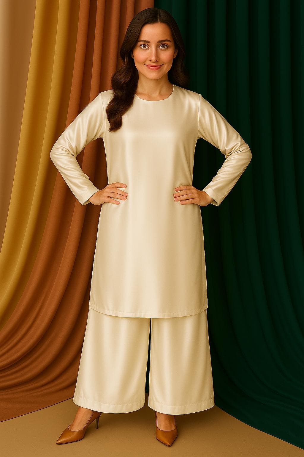 Satin Silk Loungewear Dress for Women - Comfy Casual Home Dress - Relaxed fit women's dresses - image 5