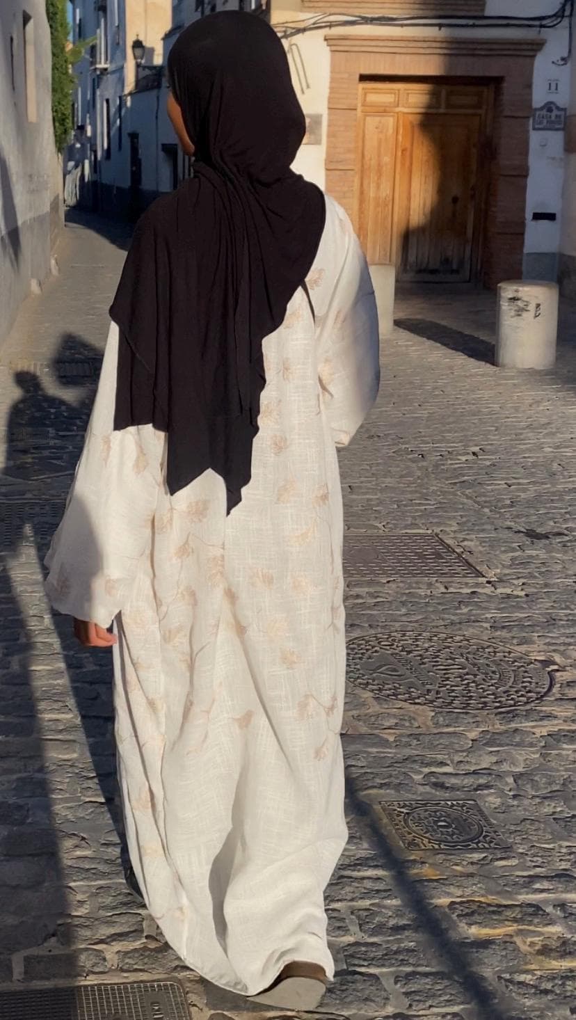 Linen Abaya with embroidery | Zahra Abaya - image 4