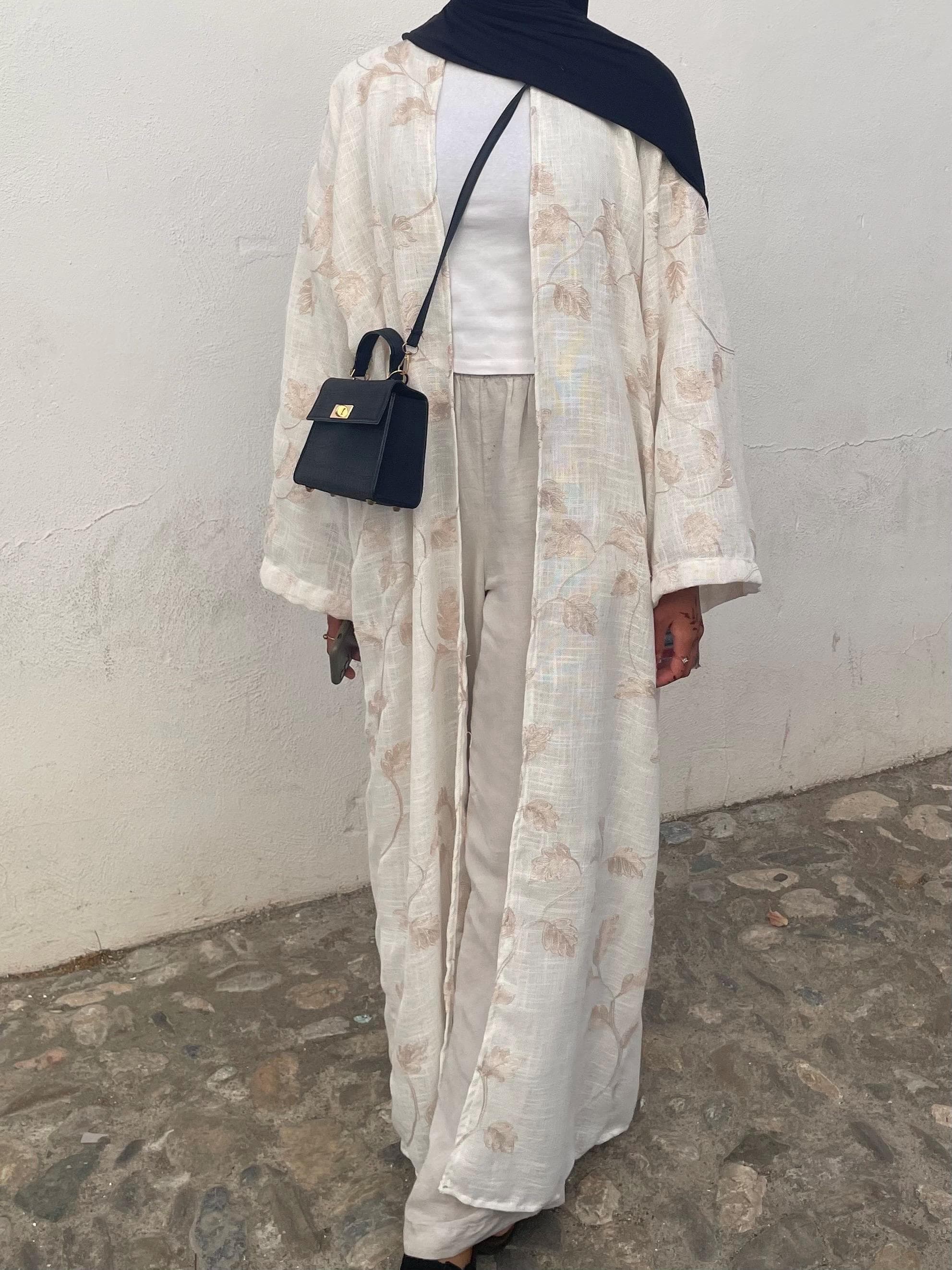 Linen Abaya with embroidery | Zahra Abaya - image 5