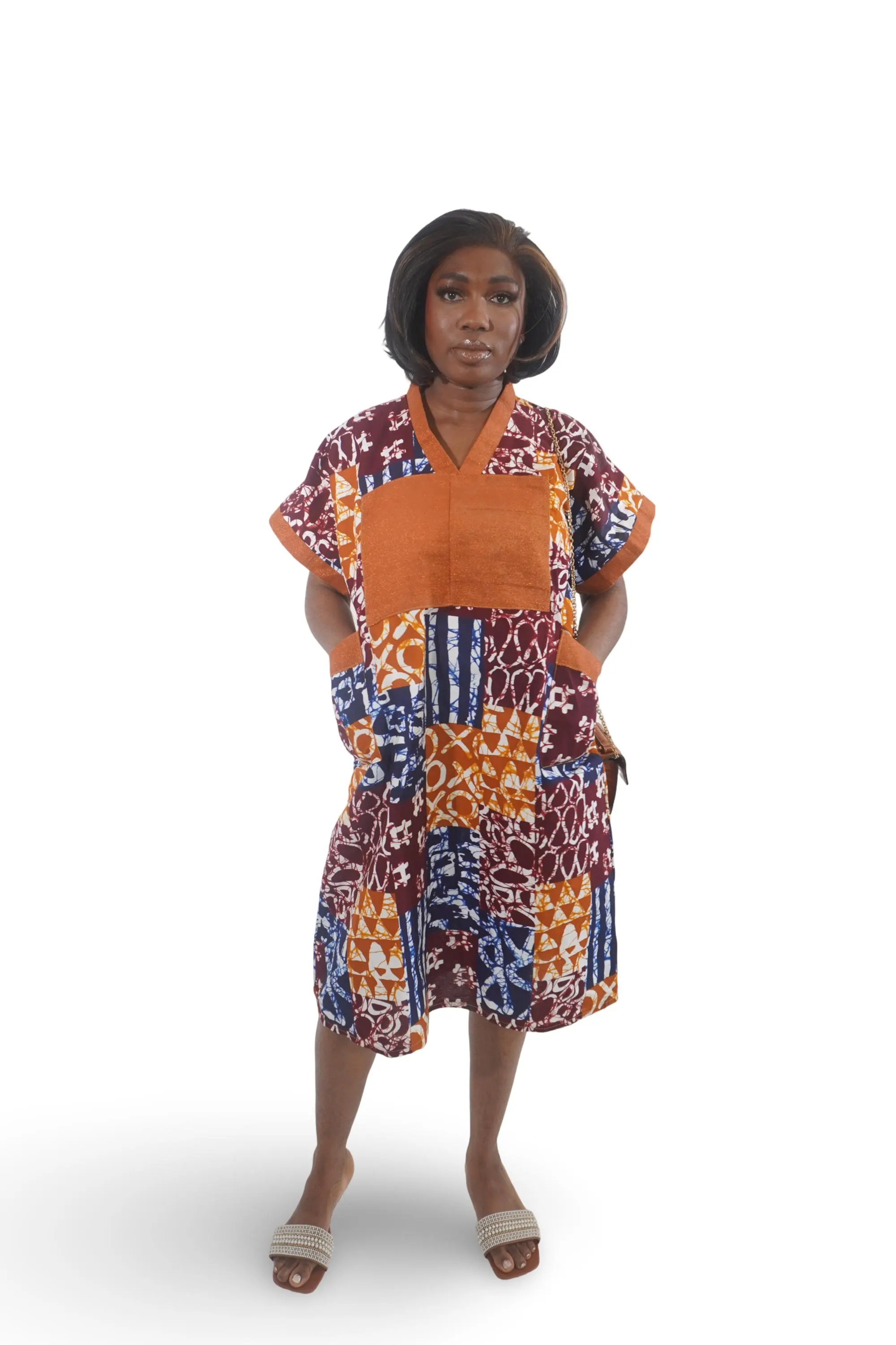 Sisi Short Ankara Bubu | African Fashion dress | Kaftan | Carribean vacation island print | Boubou dress | Holiday | kente | summer - image 3