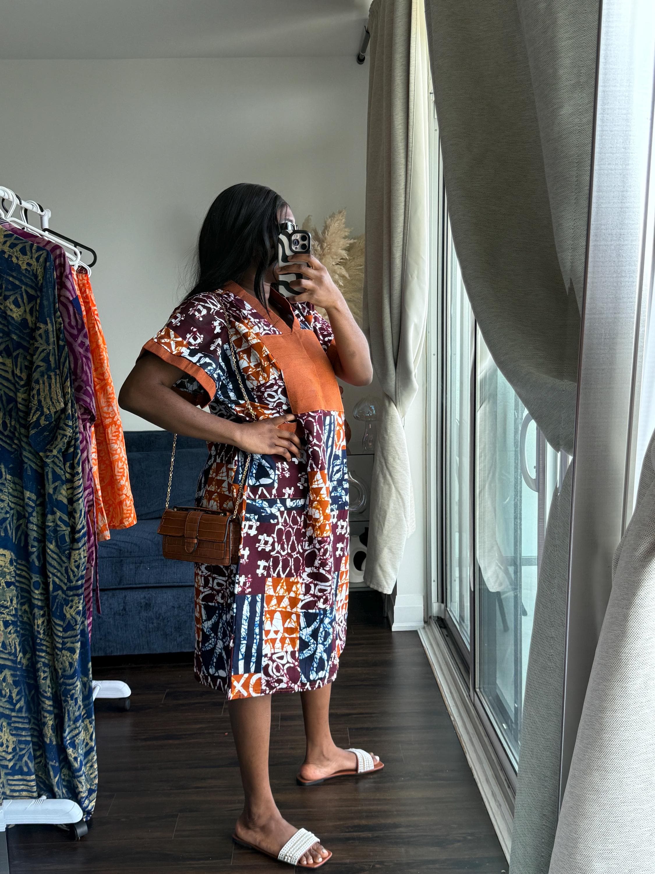 Sisi Short Ankara Bubu | African Fashion dress | Kaftan | Carribean vacation island print | Boubou dress | Holiday | kente | summer - image 5