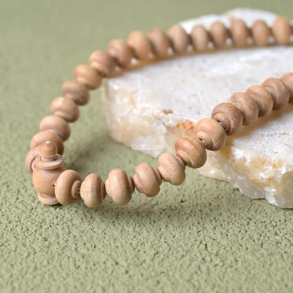 Sandalwood Muslim Misbaha Prayer Beads - 9 mm Contoured Naturally Scented Wood with Beige Tassels - 99ct Tasbih Durable Lifetime Warranty - image 4