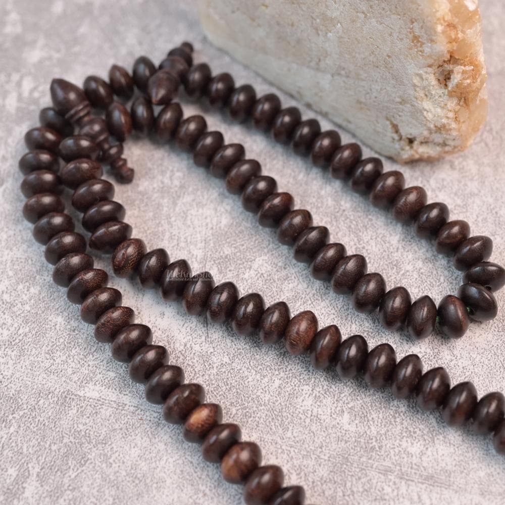 Tamarind Wood Misbaha 99 Bead - 8x12mm Oval Islamic Prayer Beads - Handmade Wooden Tasbih Gift Box - image 2