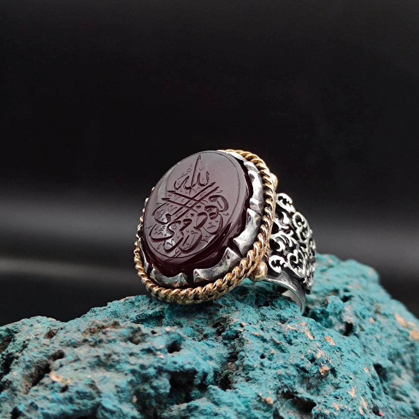 Islamic Gift for Men, "Surah Al-Mu'min 44" Written Men's Islamic Silver Ring, Handmade Silver Ring, Gift for Men