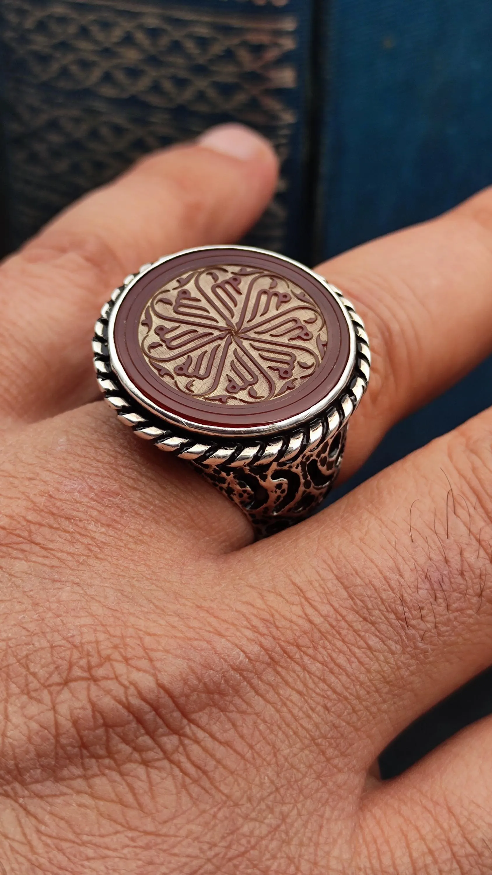 The god" by writing Islamic Ring for Men, Islamic Gift for men, Handmade Silver Ring, Gift for him, Gift for Husband