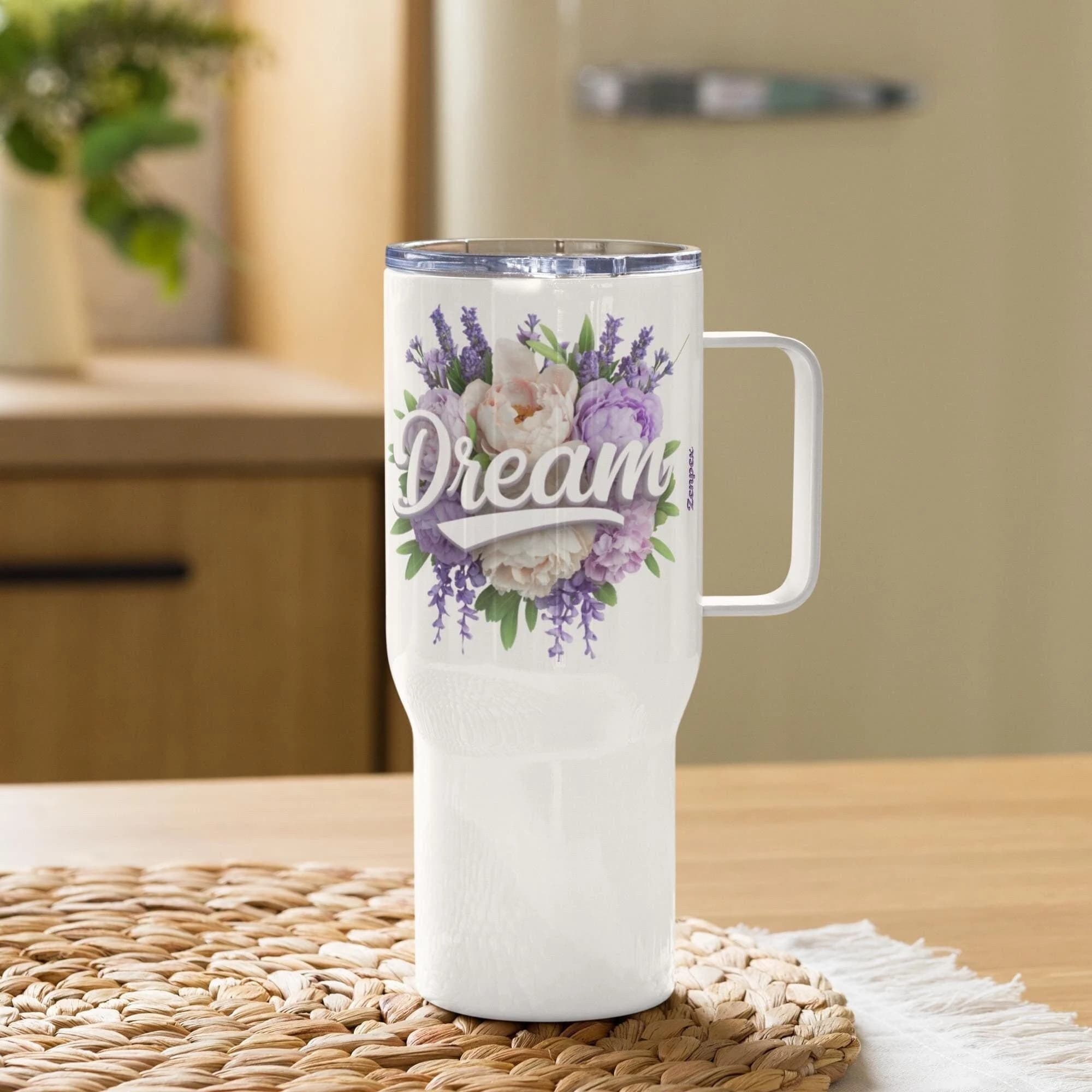 Dream Floral Travel Mug - Lavender, Peonies & Wisteria Design