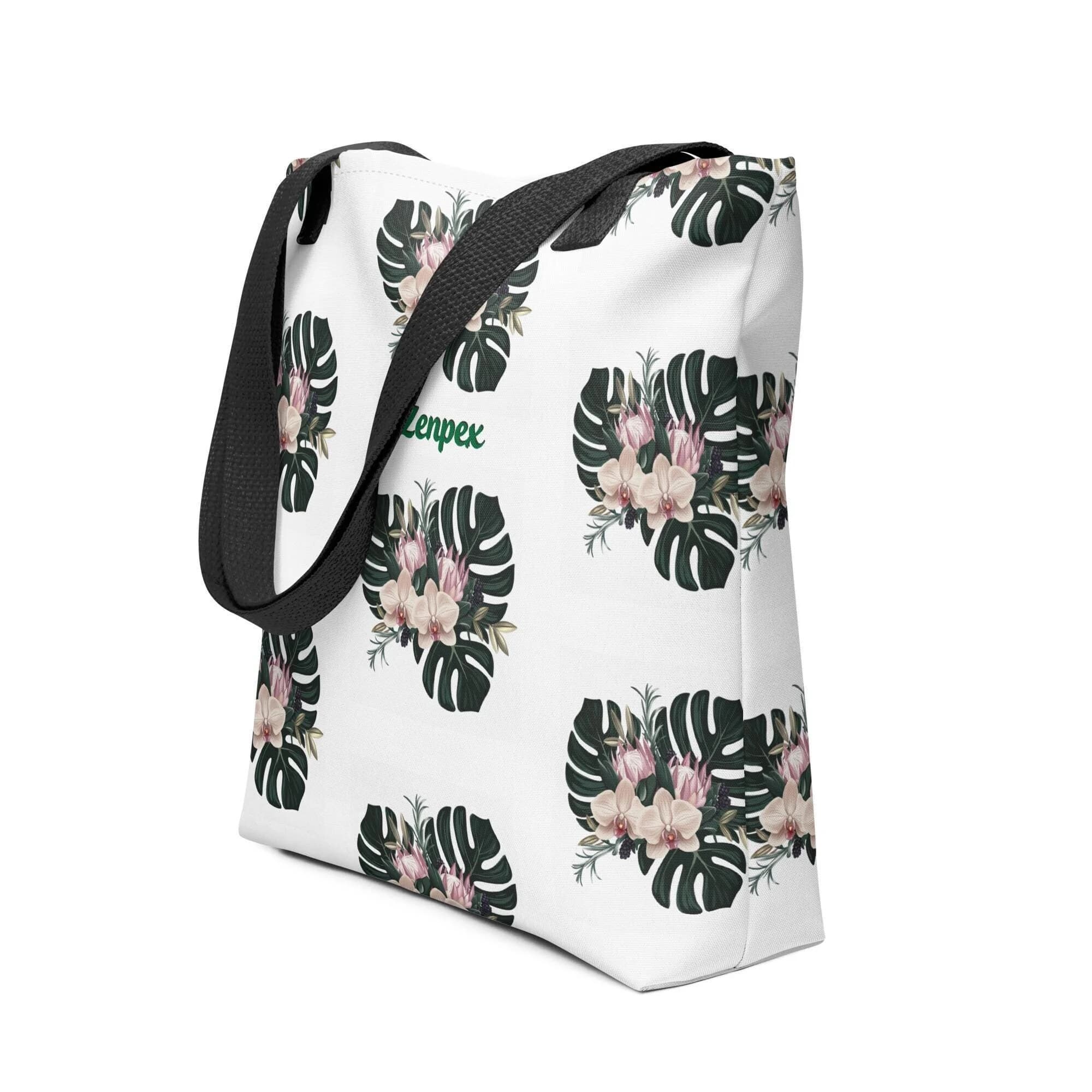 Floral Tote Bag: Tropical Monstera Leaf & Blush Florals