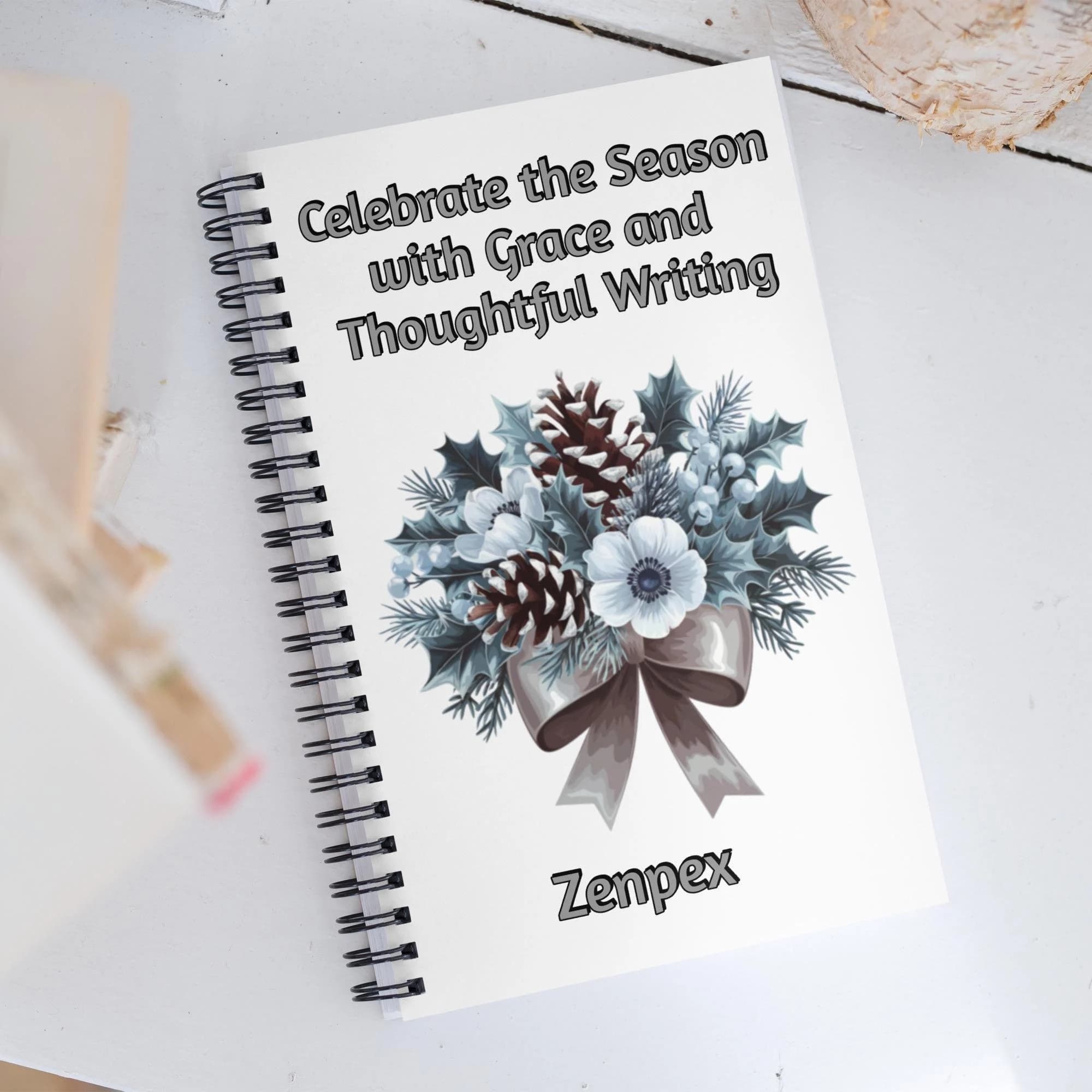 Winter Floral Dotted Journal: Frosted Pinecones & Anemones