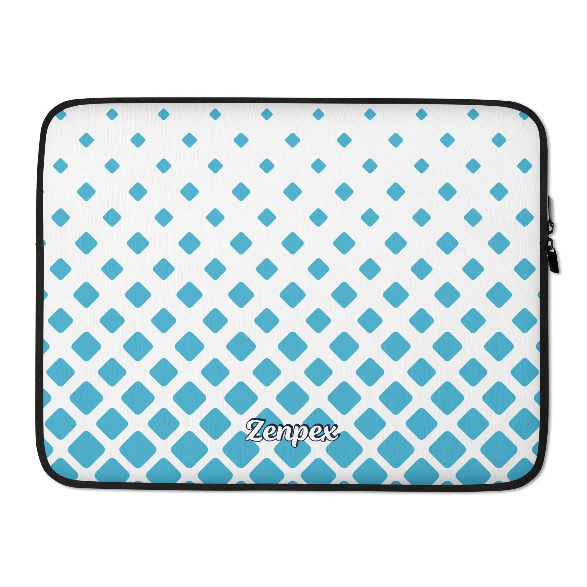 Blue Geometric Diamond Laptop Sleeve: Neoprene Protective Cover