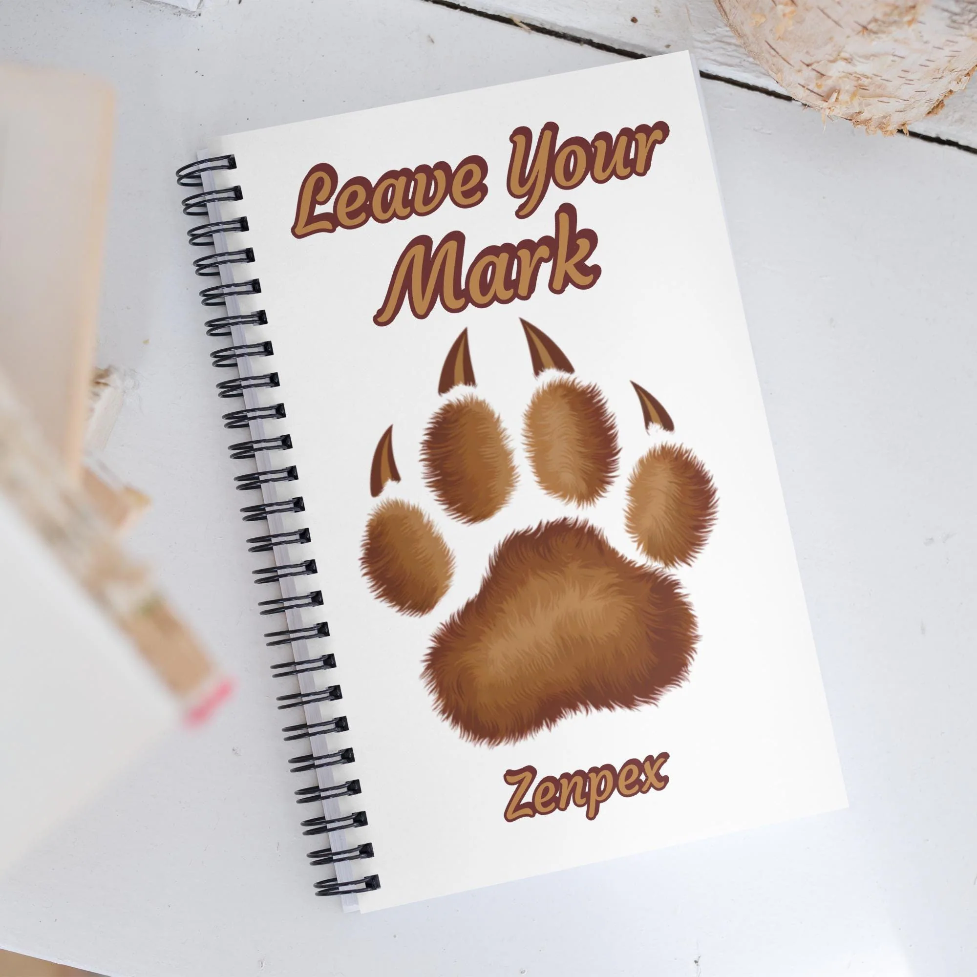 Paw Print Spiral Dotted Journal: Inspirational Writing Notebook
