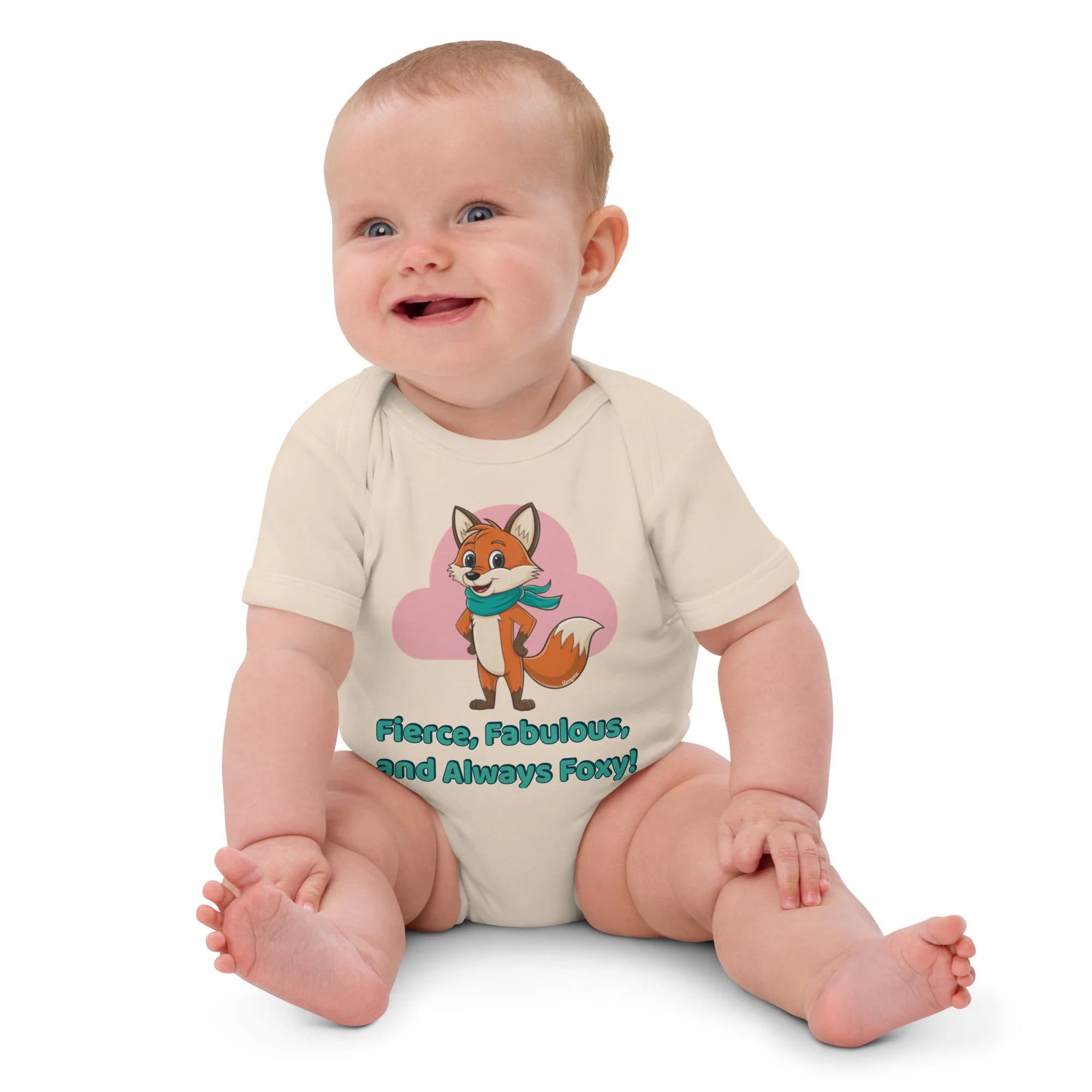 Organic Cotton Baby Bodysuit – Sassy Fox Outfit | Gender-Neutral Baby Shower Gift | Eco-Friendly Infant Clothing
