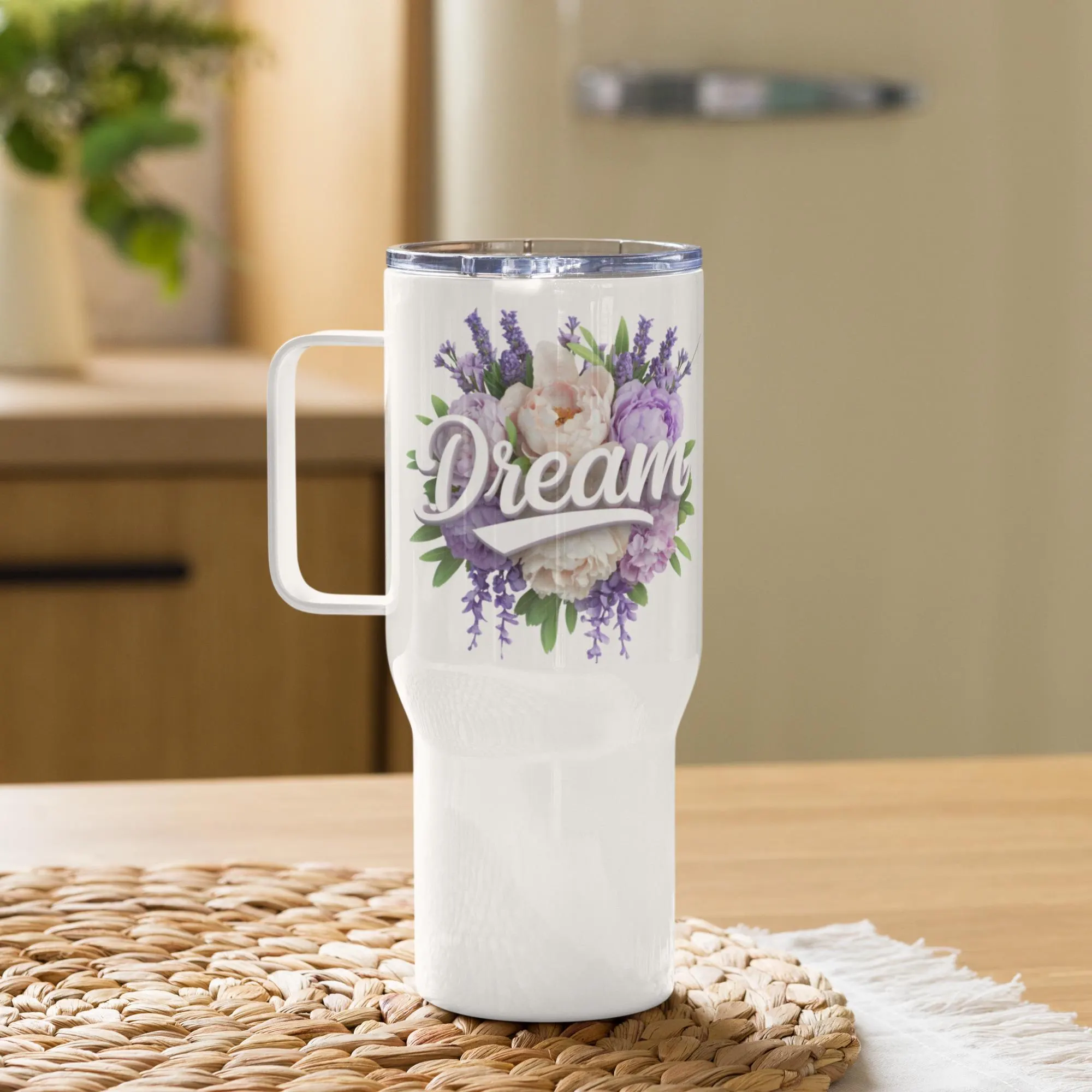 Dream Floral Travel Mug - Lavender, Peonies & Wisteria Design