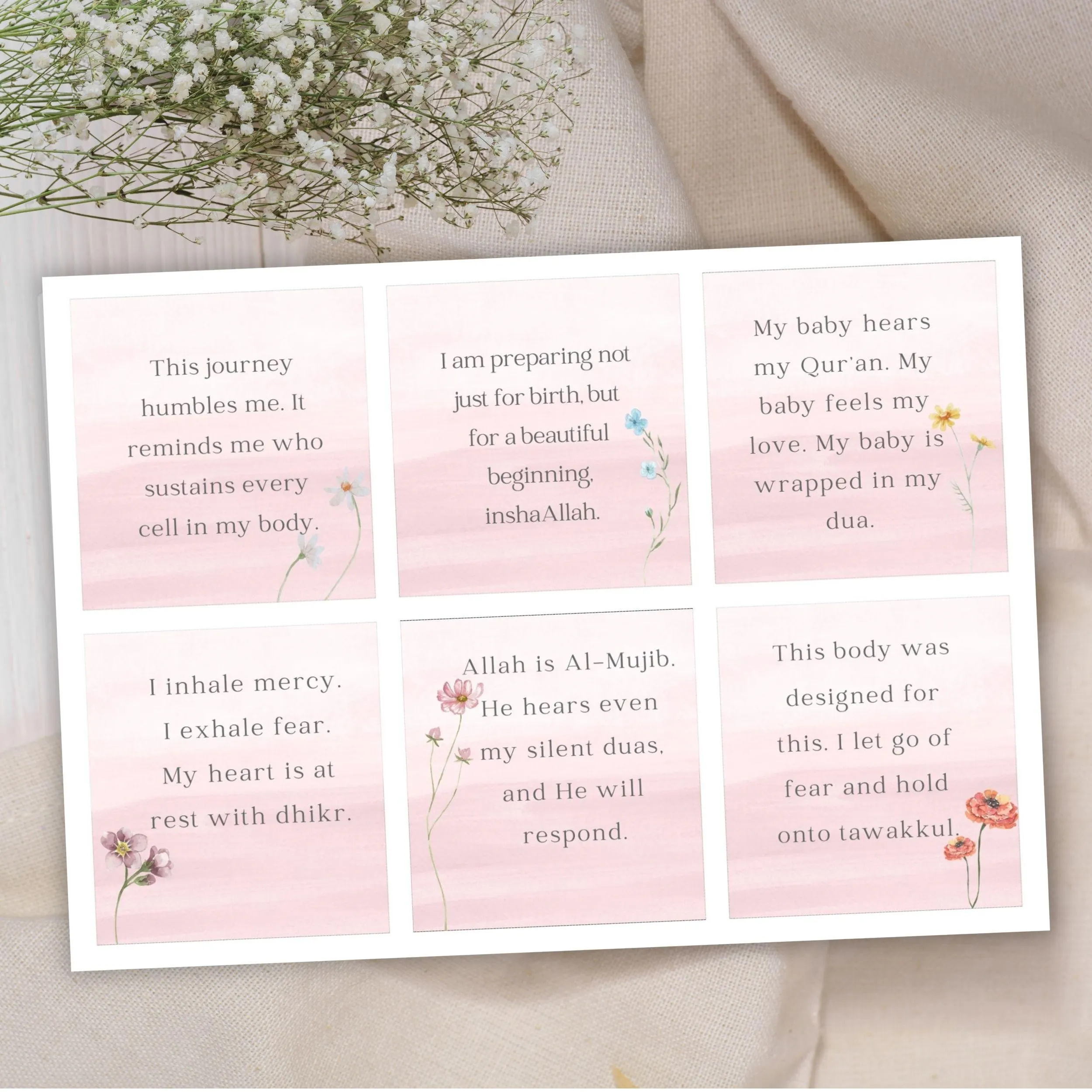 Islamic Pregnancy Affirmation Cards: Muslim Mom Support (Digital Download) - image 5