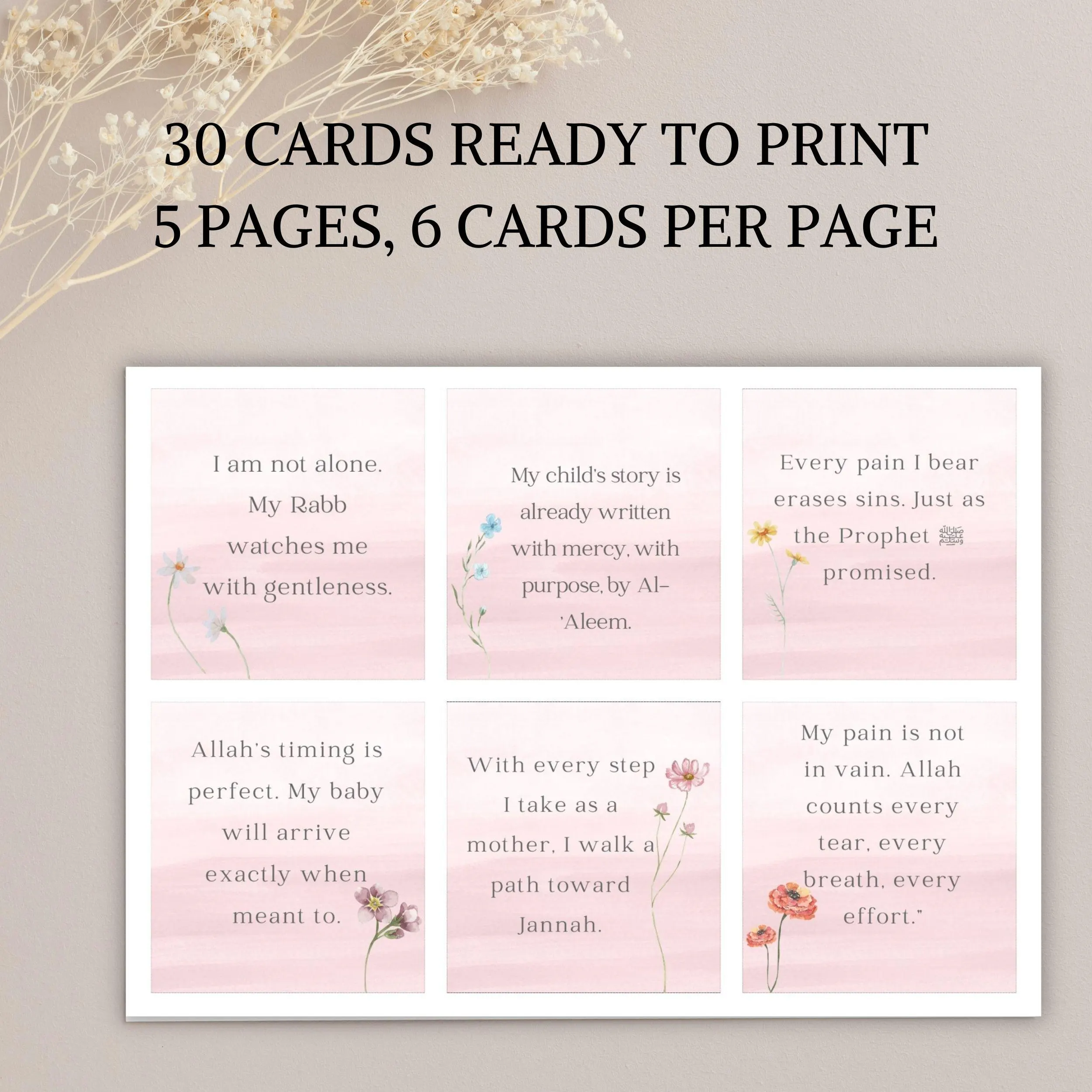 Islamic Pregnancy Affirmation Cards: Muslim Mom Support (Digital Download) - image 4