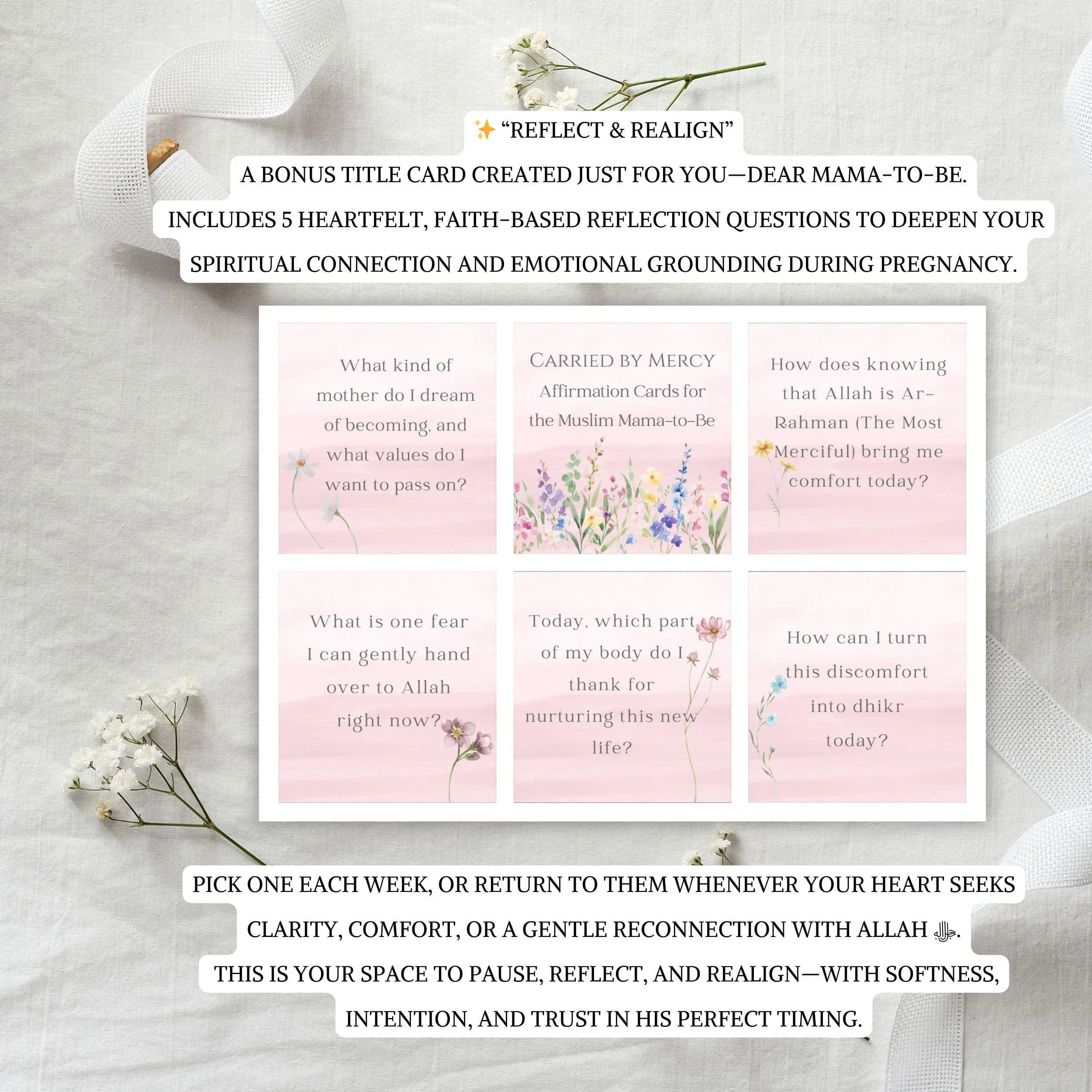 Islamic Pregnancy Affirmation Cards: Muslim Mom Support (Digital Download) - image 2