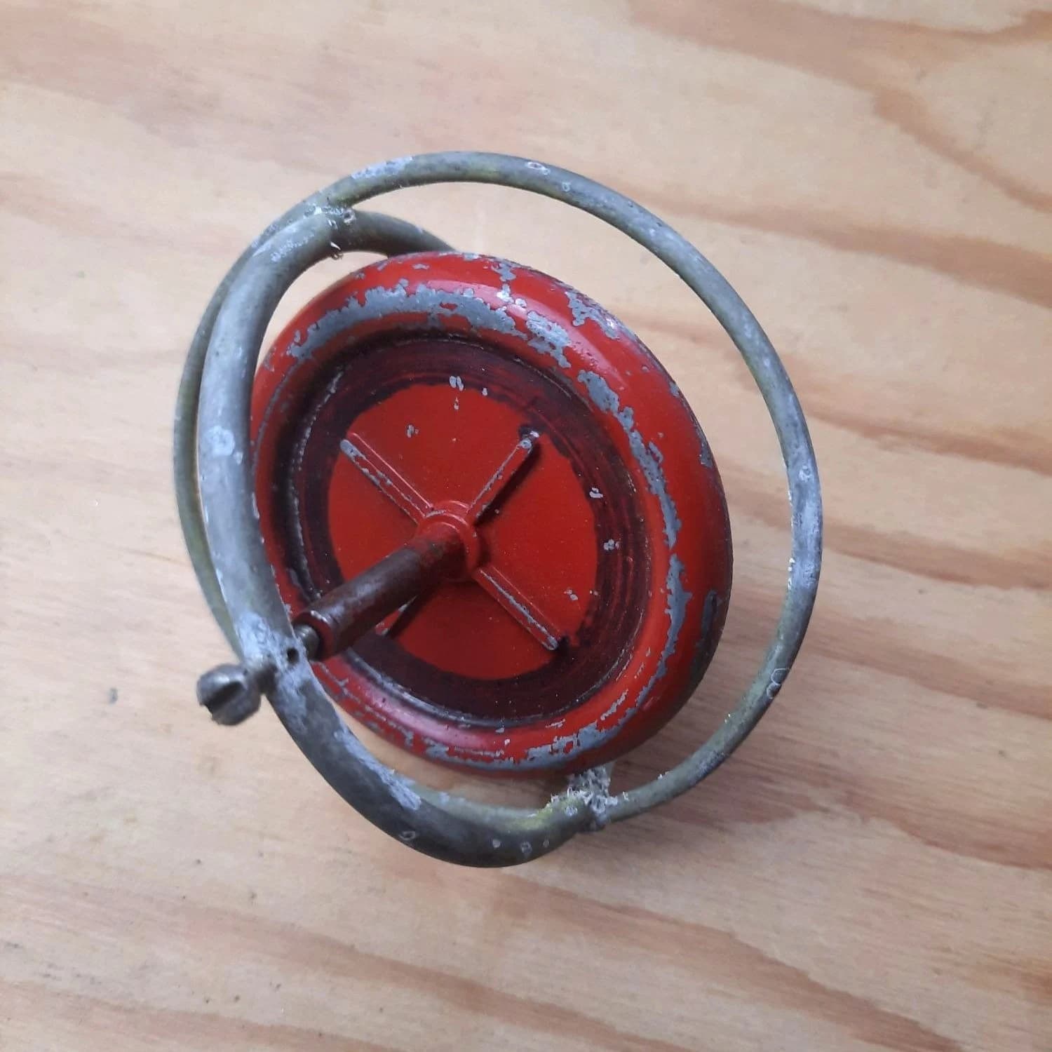 Gyro Whirl Metal Top Toy Red Langson LMCO Chicago IL No. 46
